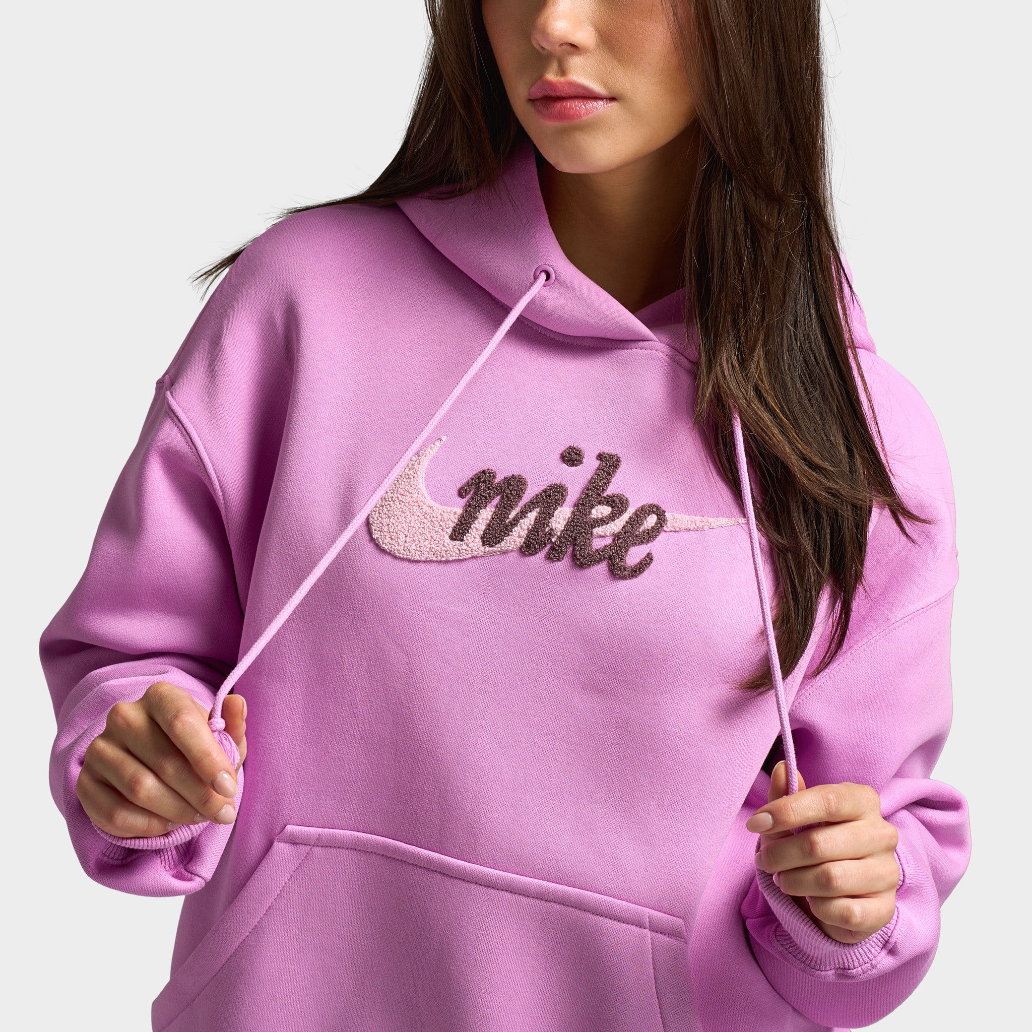 Nike Sportswear Women's Oversized Logo Hoodie  Light Magenta / Pink Foam - Image 6