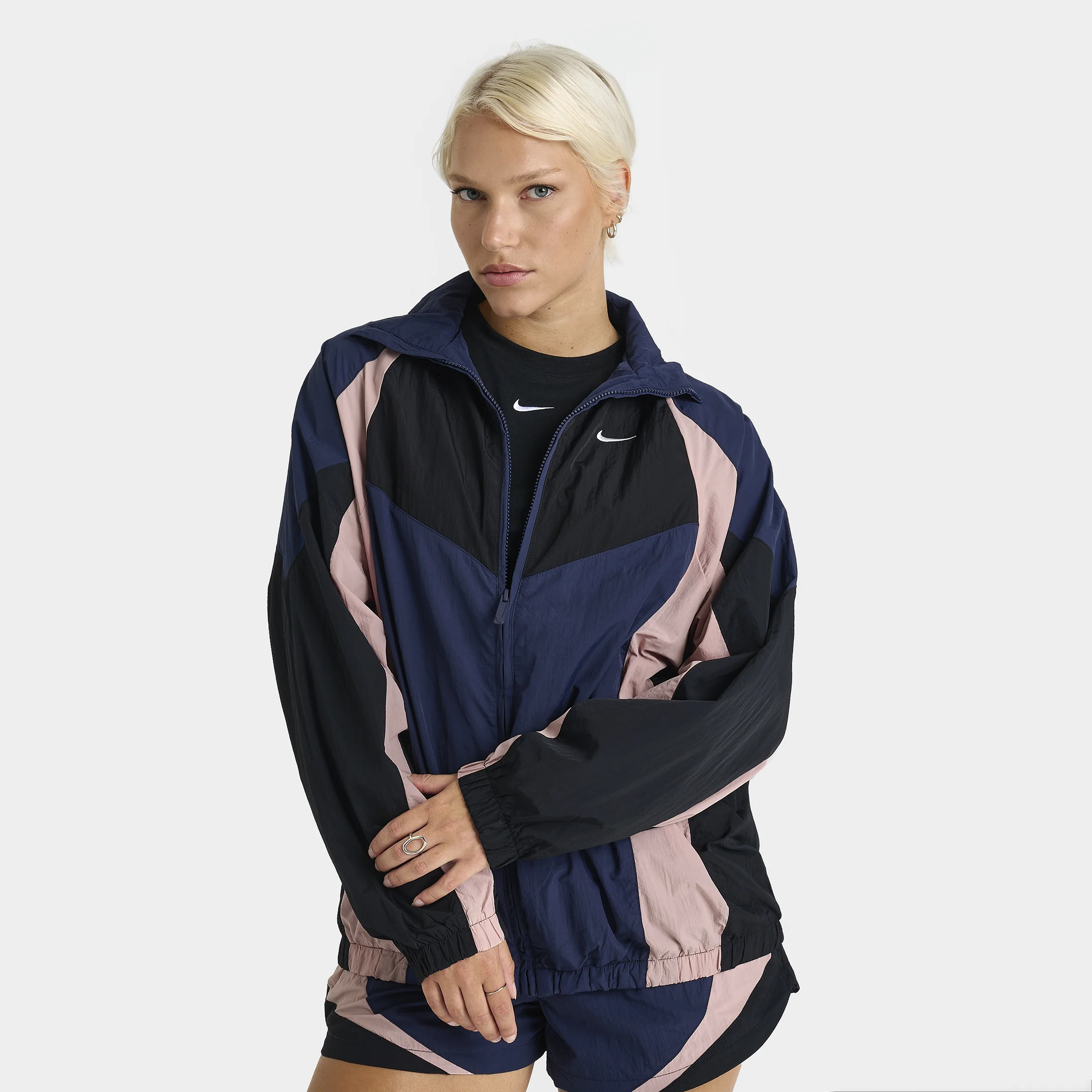 Nike Sportswear Women's Oversized Track Jacket Midnight Navy / Black - Image 3