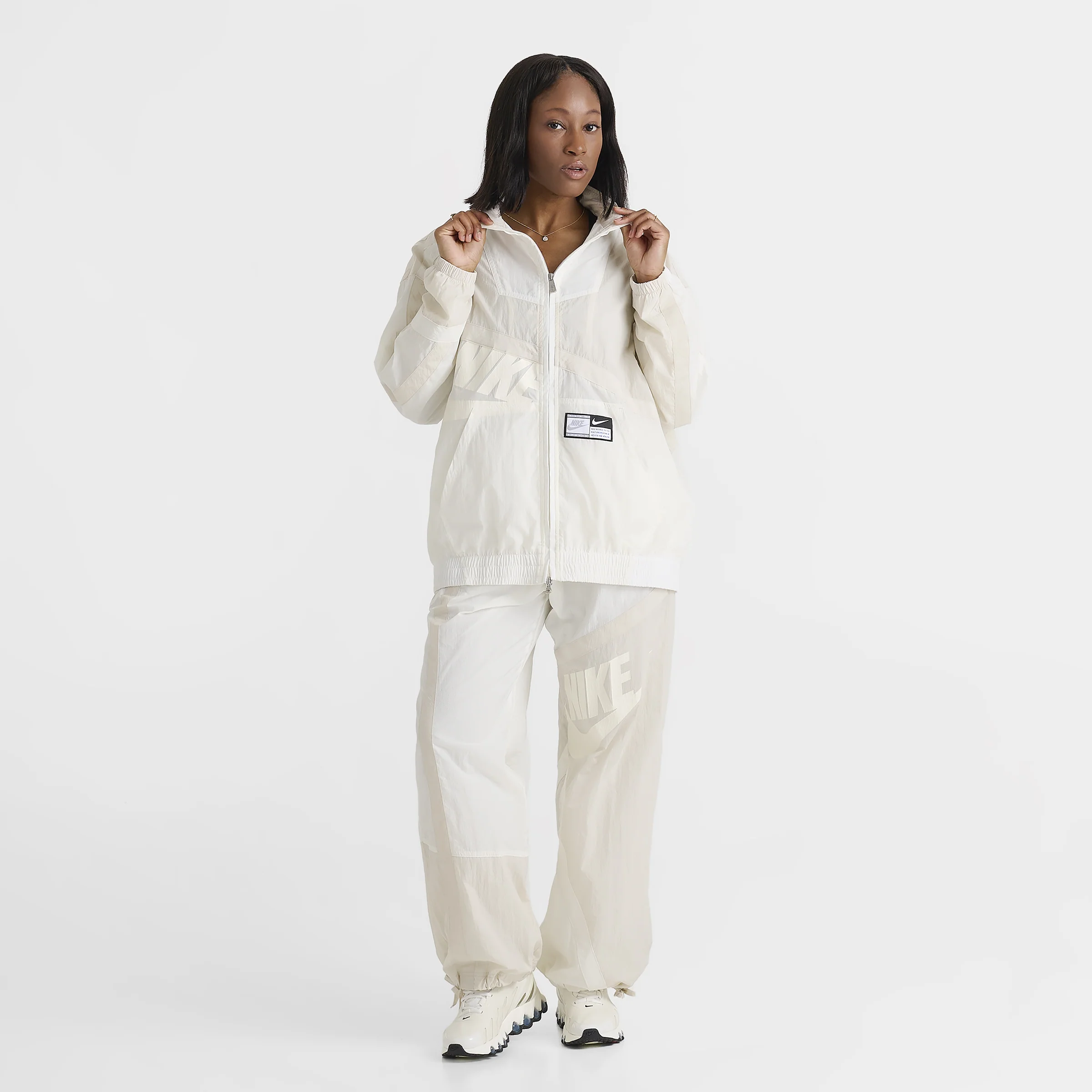 Nike Sportswear Women's Oversized Woven Jacket Sail / Light Orewood Brown - Sail - Image 6