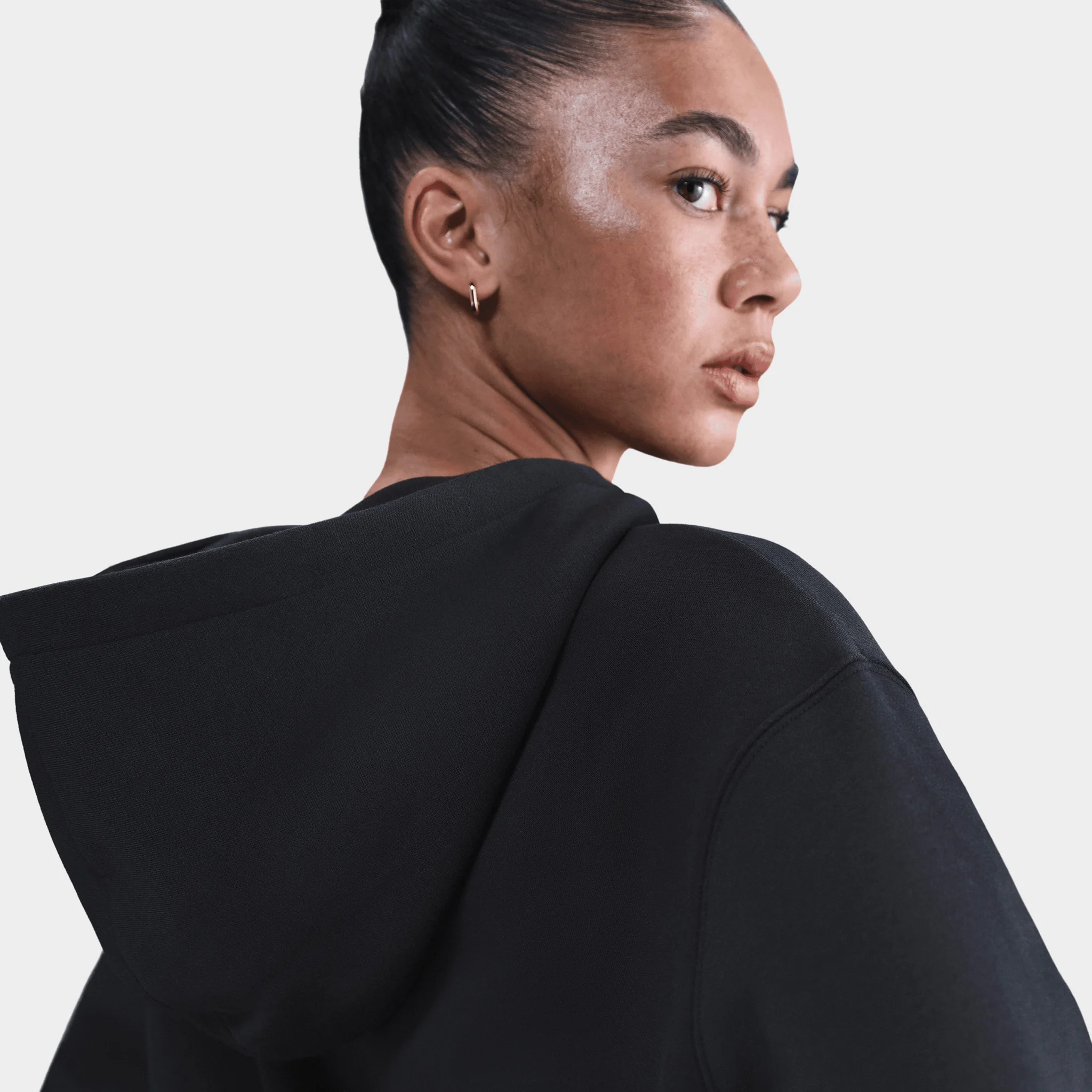 Nike Sportswear Women's Phoenix Fleece Crop Fullzip Hoodie / Black - Image 5