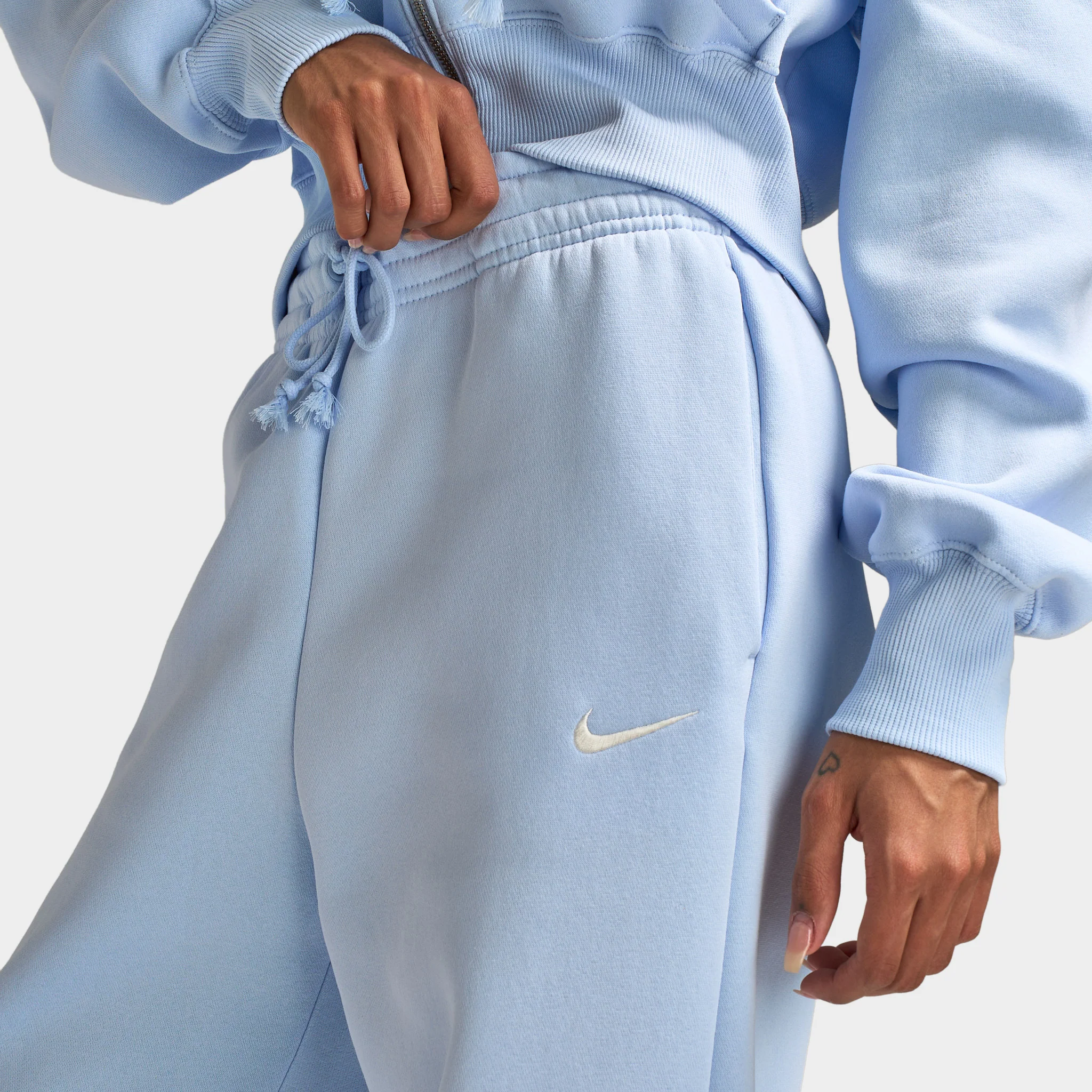 Nike Sportswear Women's Phoenix Fleece High Rise Wide Leg Pants Hydrogen Blue / Sail - Image 5