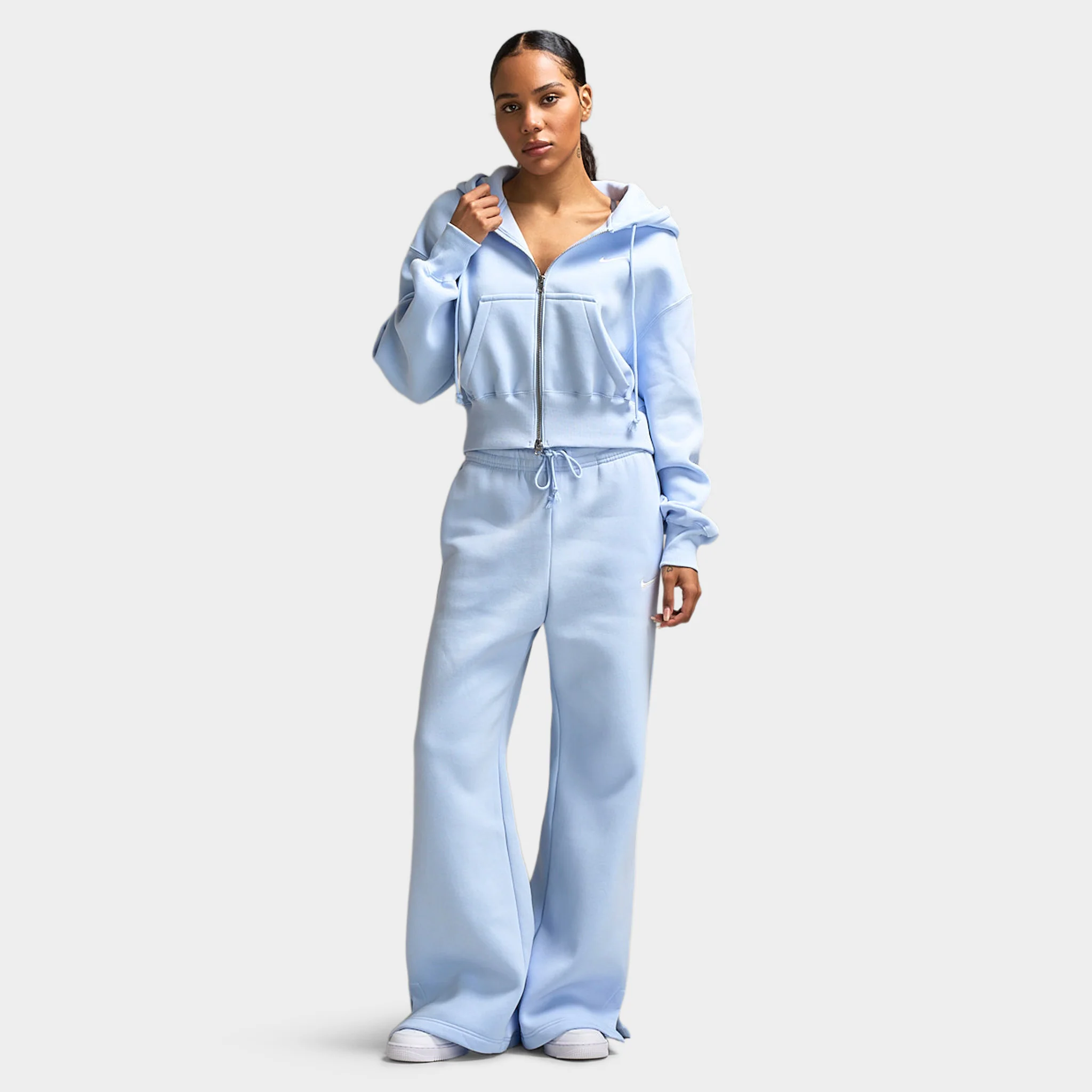 Nike Sportswear Women's Phoenix Fleece High Rise Wide Leg Pants Hydrogen Blue / Sail - Image 6