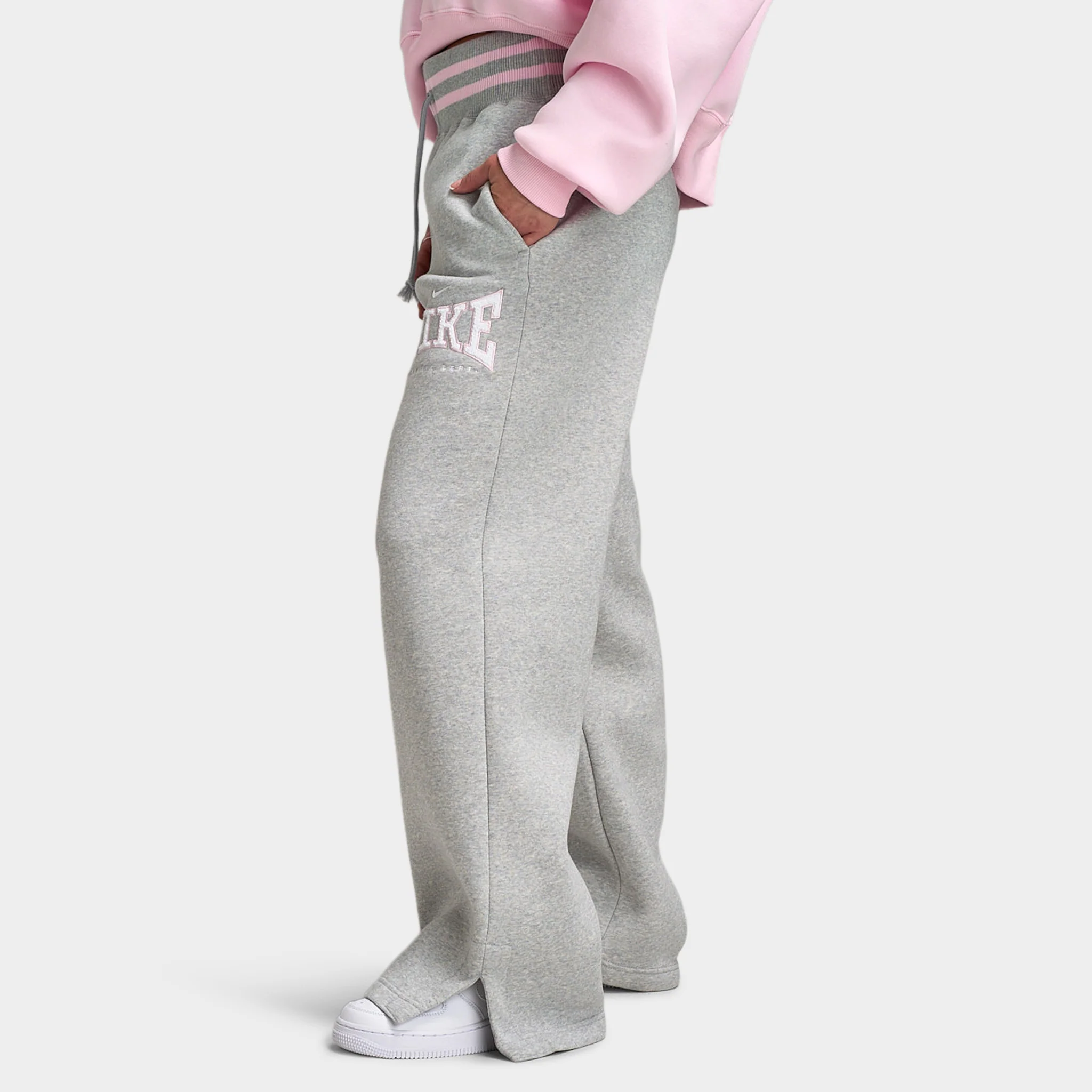 Nike Sportswear Women's Phoenix Fleece High Rise Wide Leg Pants / Pure Platinum - Image 2