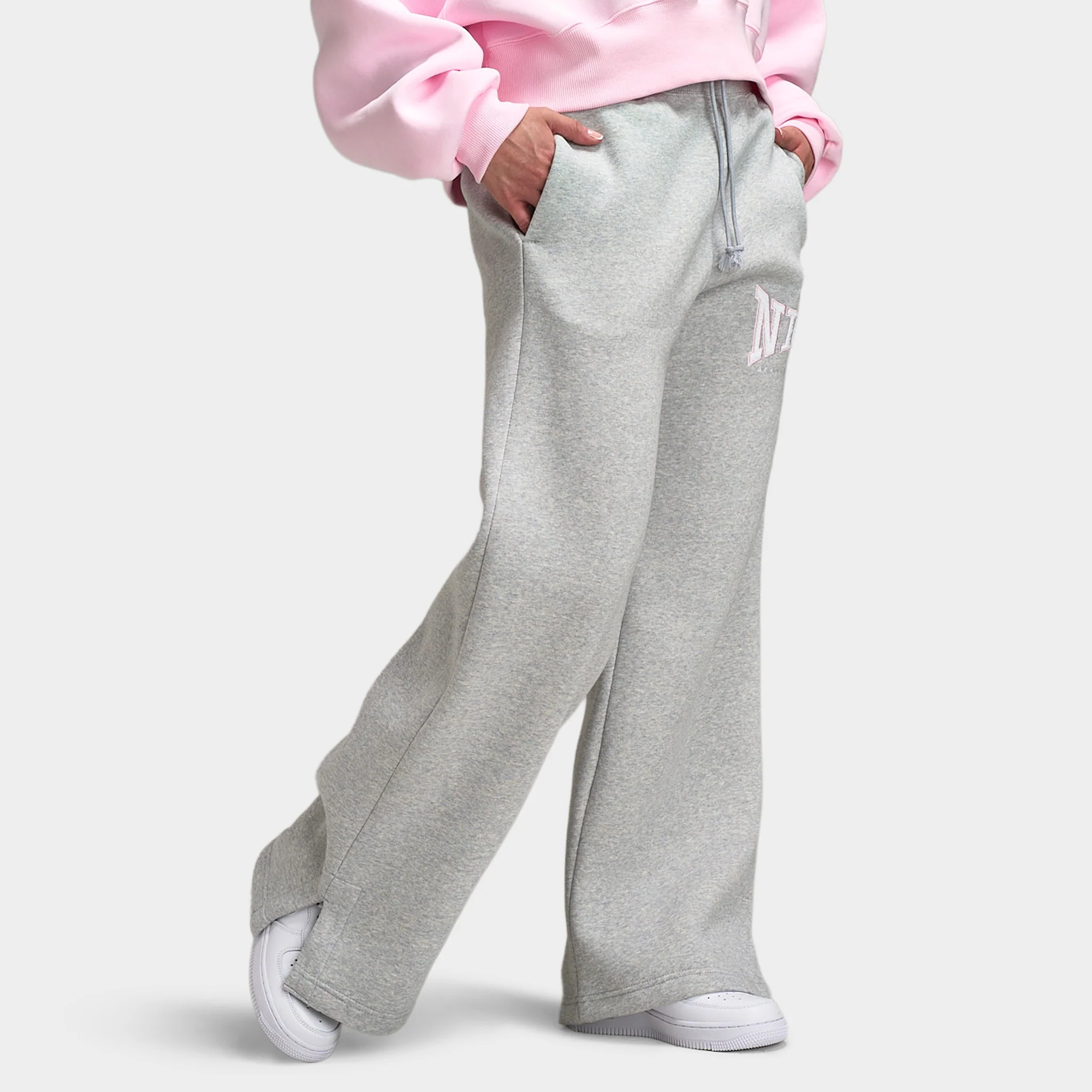 Nike Sportswear Women's Phoenix Fleece High Rise Wide Leg Pants / Pure Platinum - Image 3