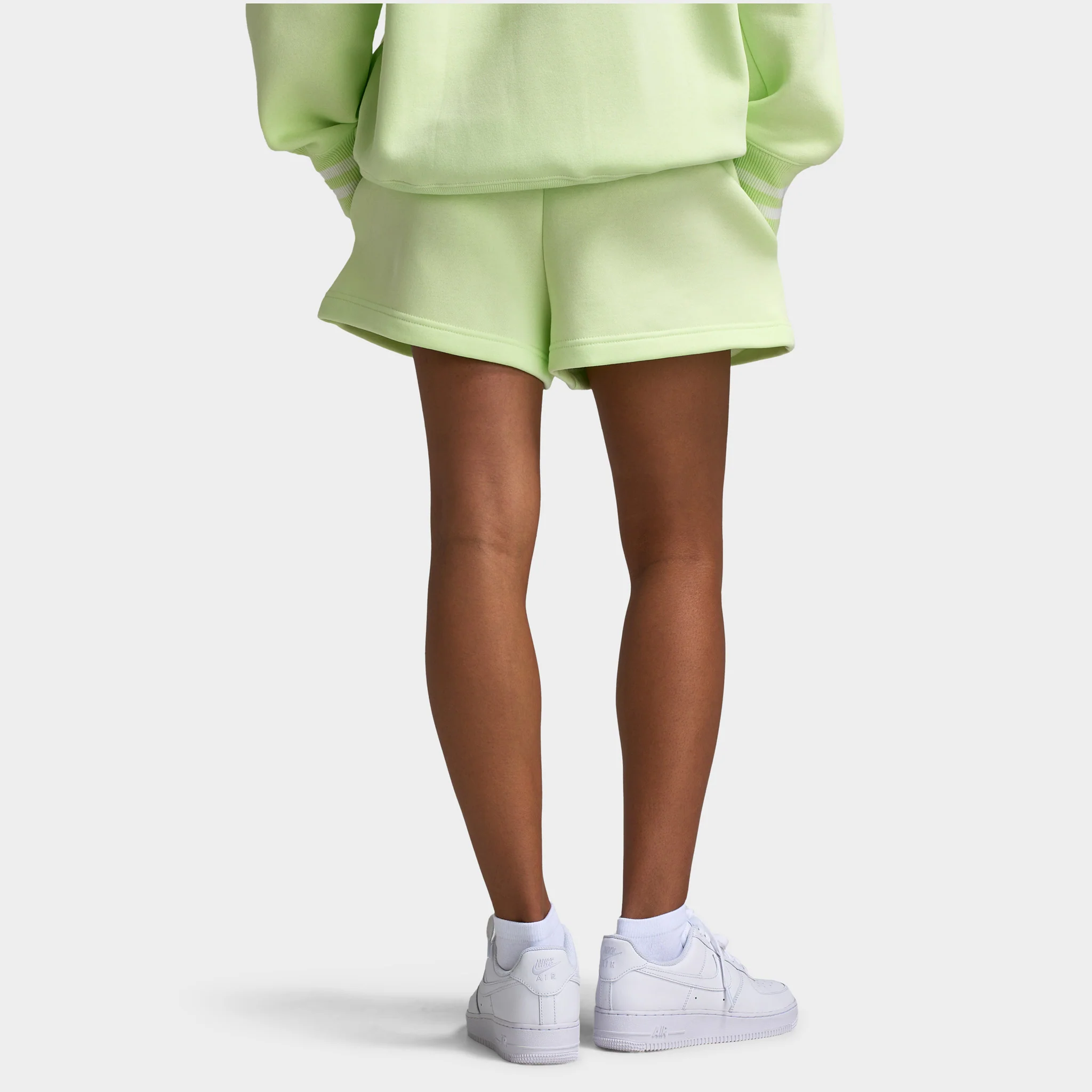 Nike Sportswear Women's Phoenix Fleece High-Waisted 2" Graphic Shorts / Light Liquid Lime - Image 2