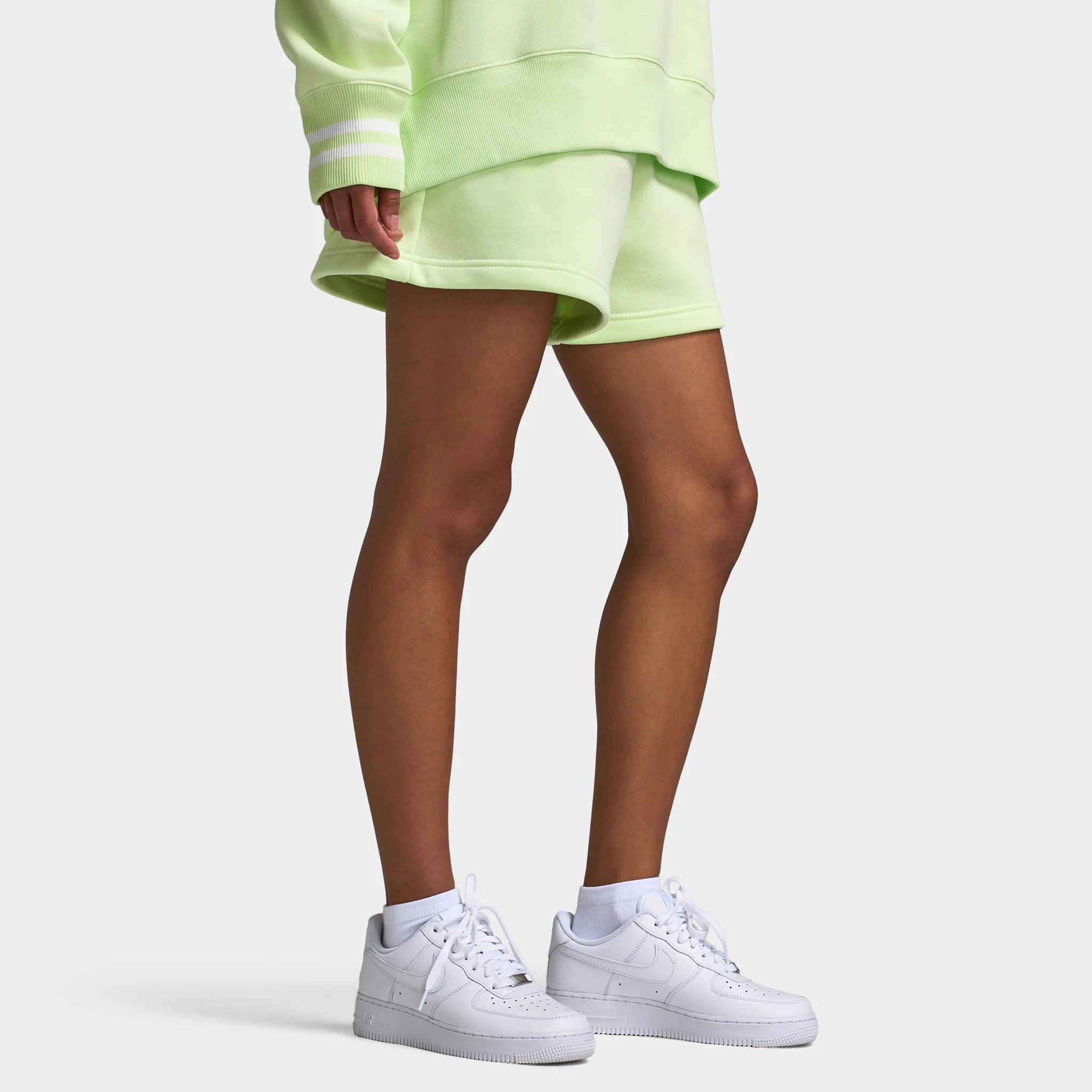 Nike Sportswear Women's Phoenix Fleece High-Waisted 2" Graphic Shorts / Light Liquid Lime - Image 4