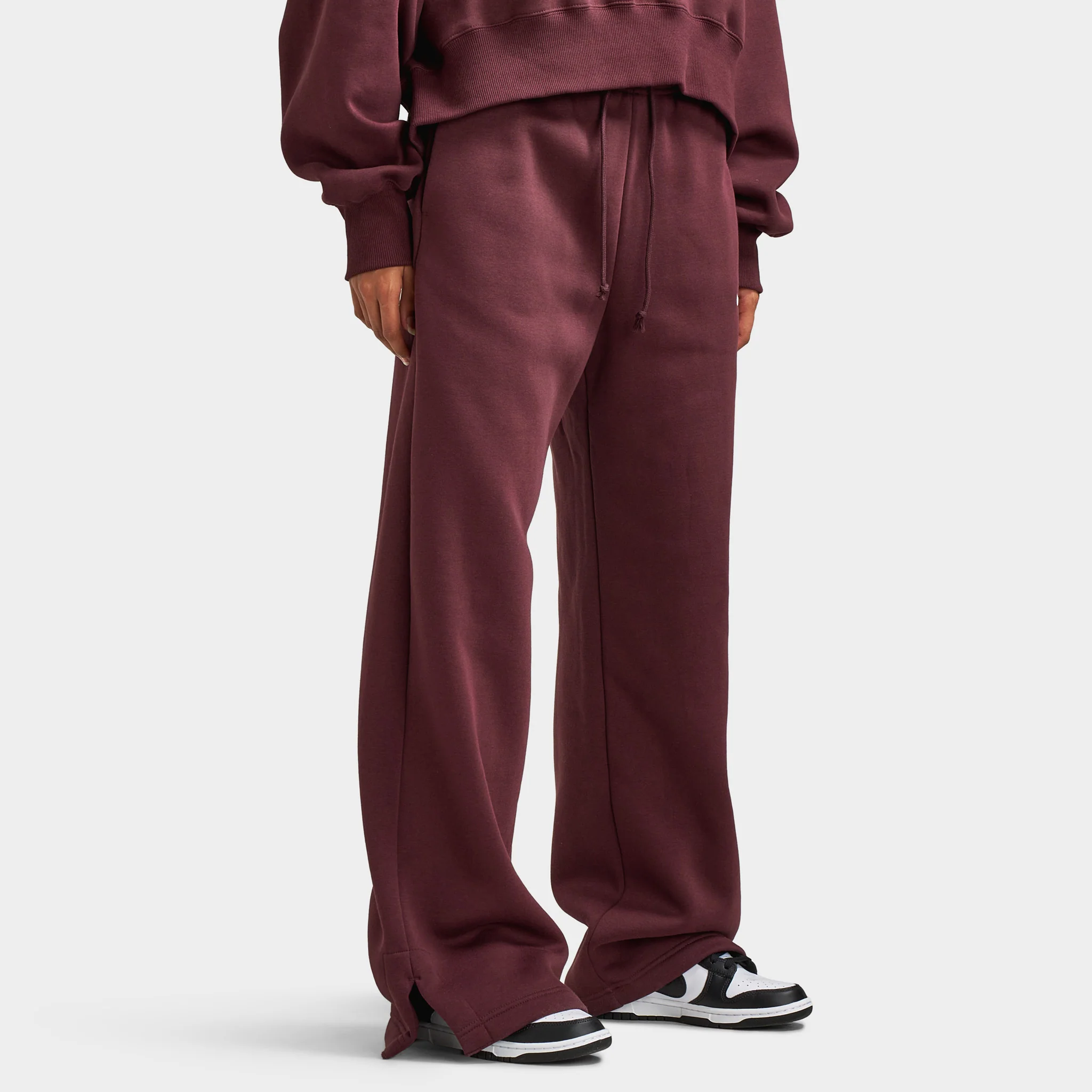 Nike Sportswear Women's Phoenix Fleece High-Waisted Pants Burgundy Crush / Sail - Image 4