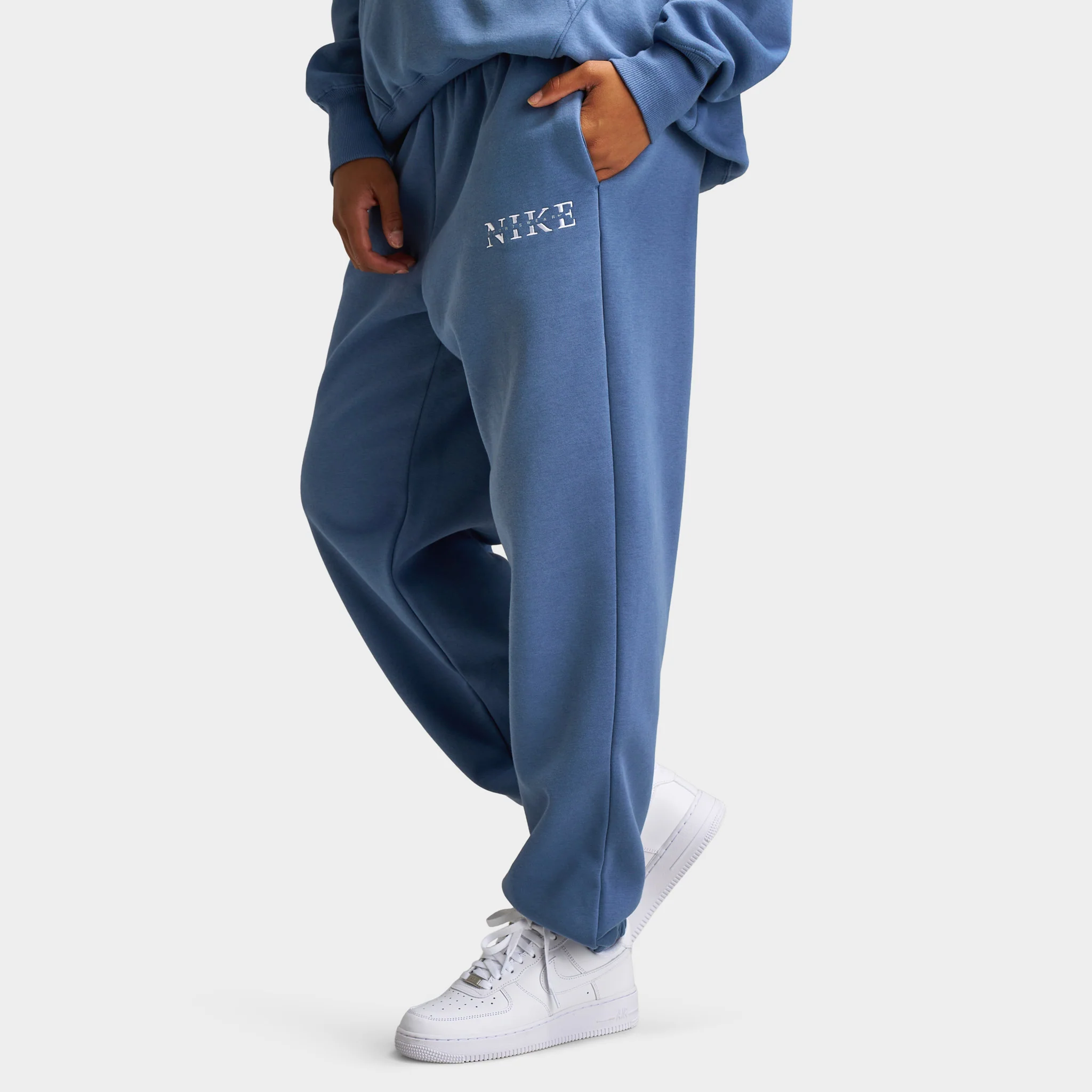 Nike Sportswear Women's Phoenix Fleece High-Waisted Pants Slate / White - Image 3