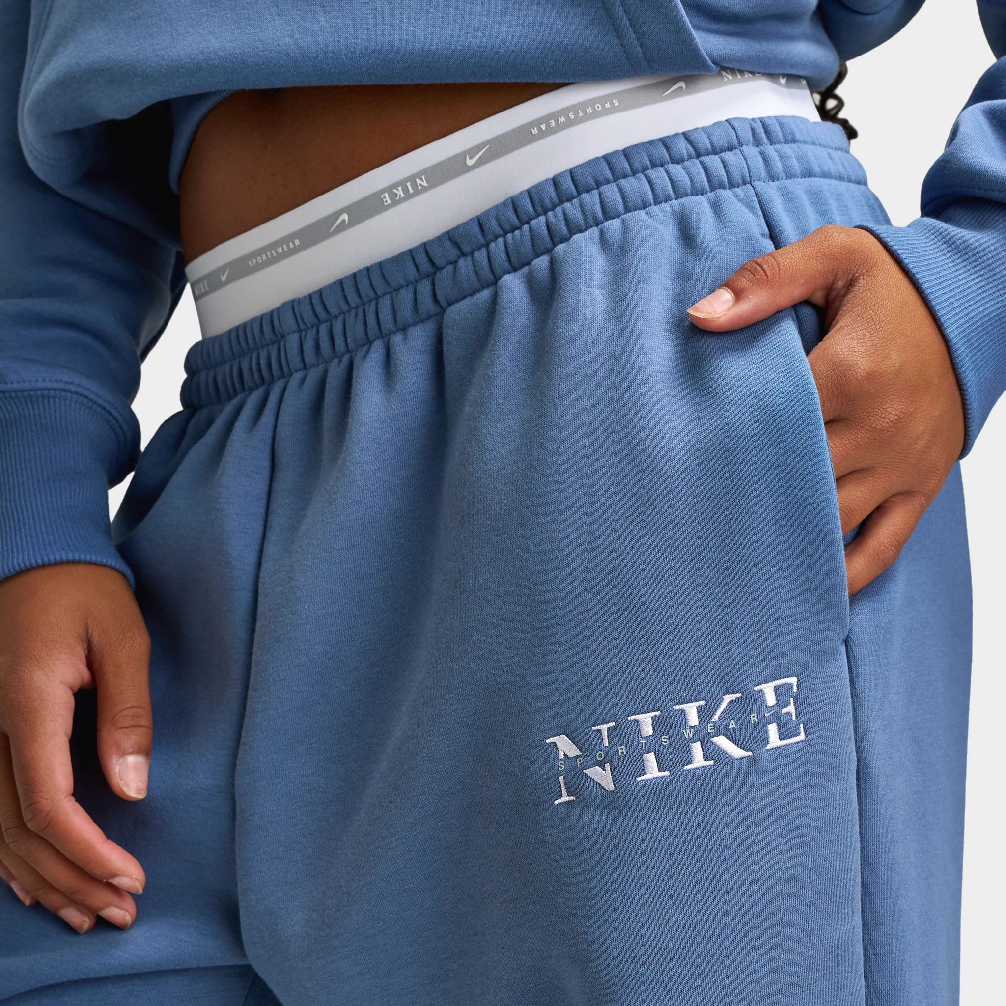 Nike Sportswear Women's Phoenix Fleece High-Waisted Pants Slate / White - Image 5