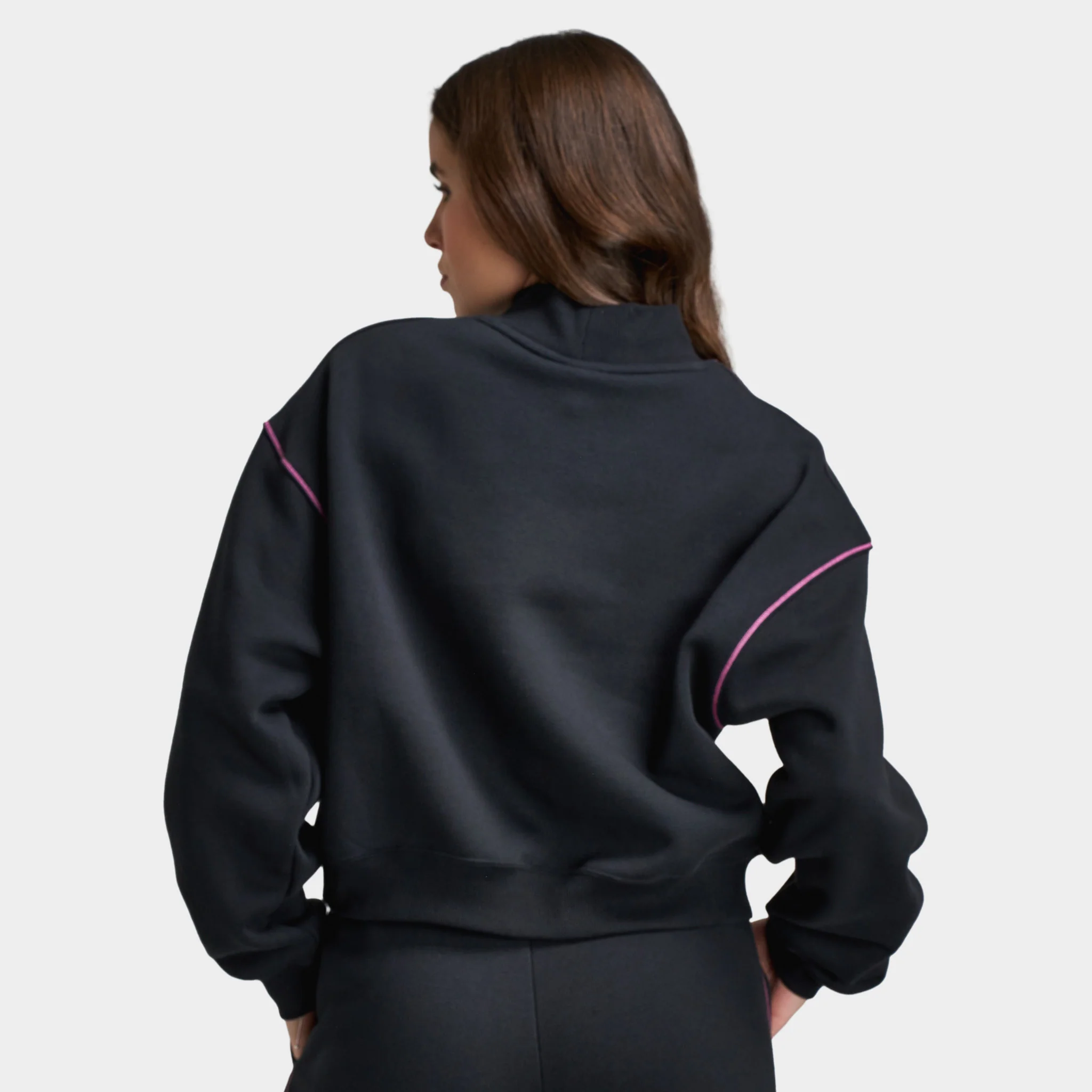 Nike Sportswear Women's Phoenix Fleece Logo Mock Neck / Black - Image 2