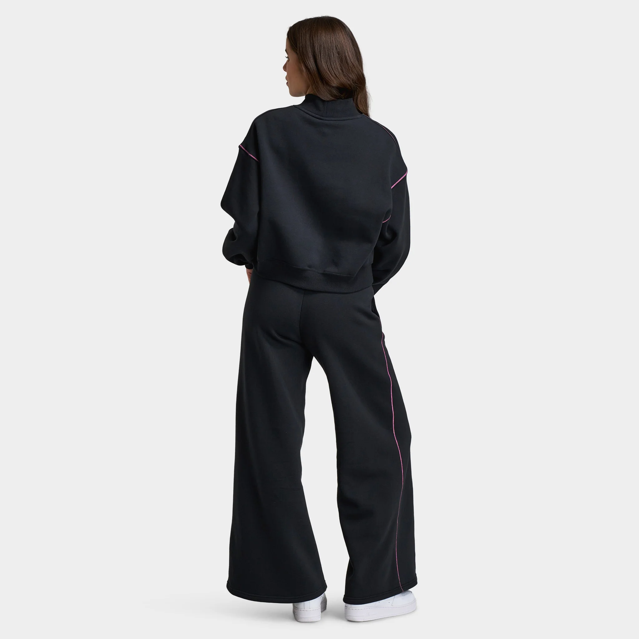 Nike Sportswear Women's Phoenix Fleece Logo Mock Neck / Black - Image 5