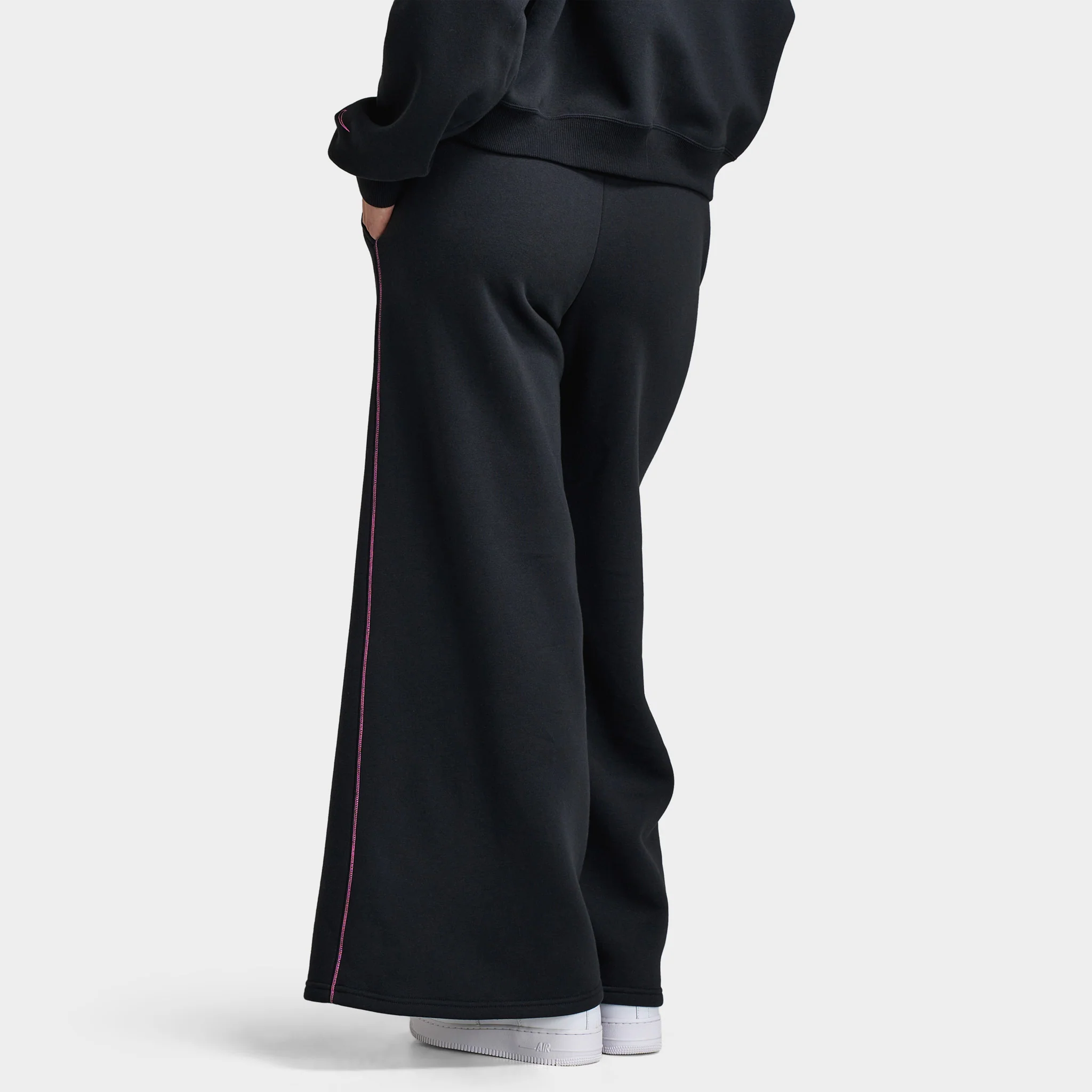 Nike Sportswear Women's Phoenix Fleece Logo Wide Leg / Black - Image 4