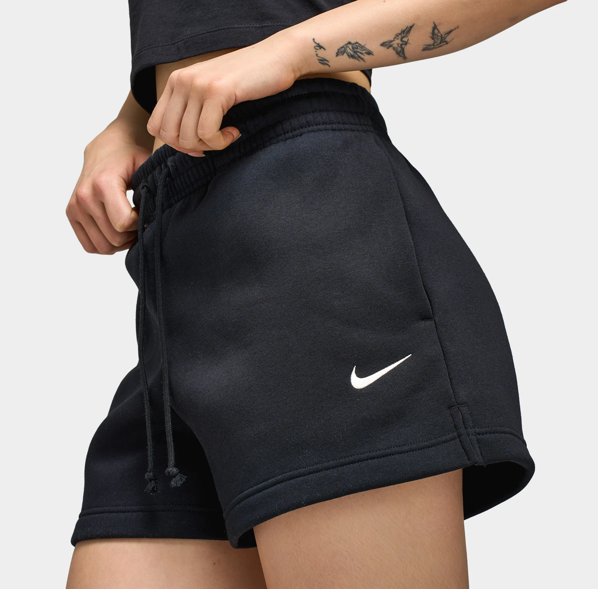 Nike Sportswear Women's Mid Rise 4" Shorts / Black / White - Image 3