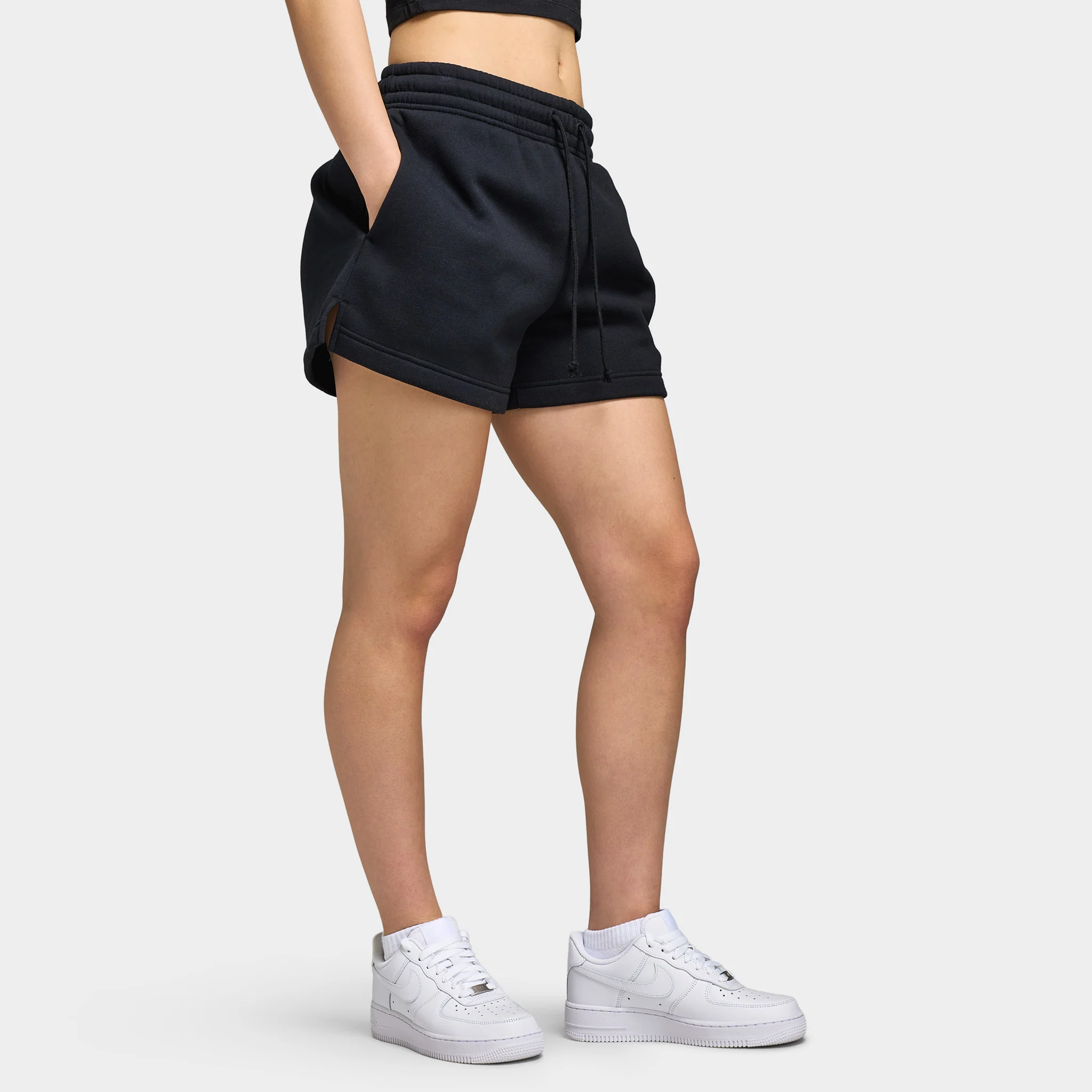 Nike Sportswear Women's Mid Rise 4" Shorts / Black / White - Image 5