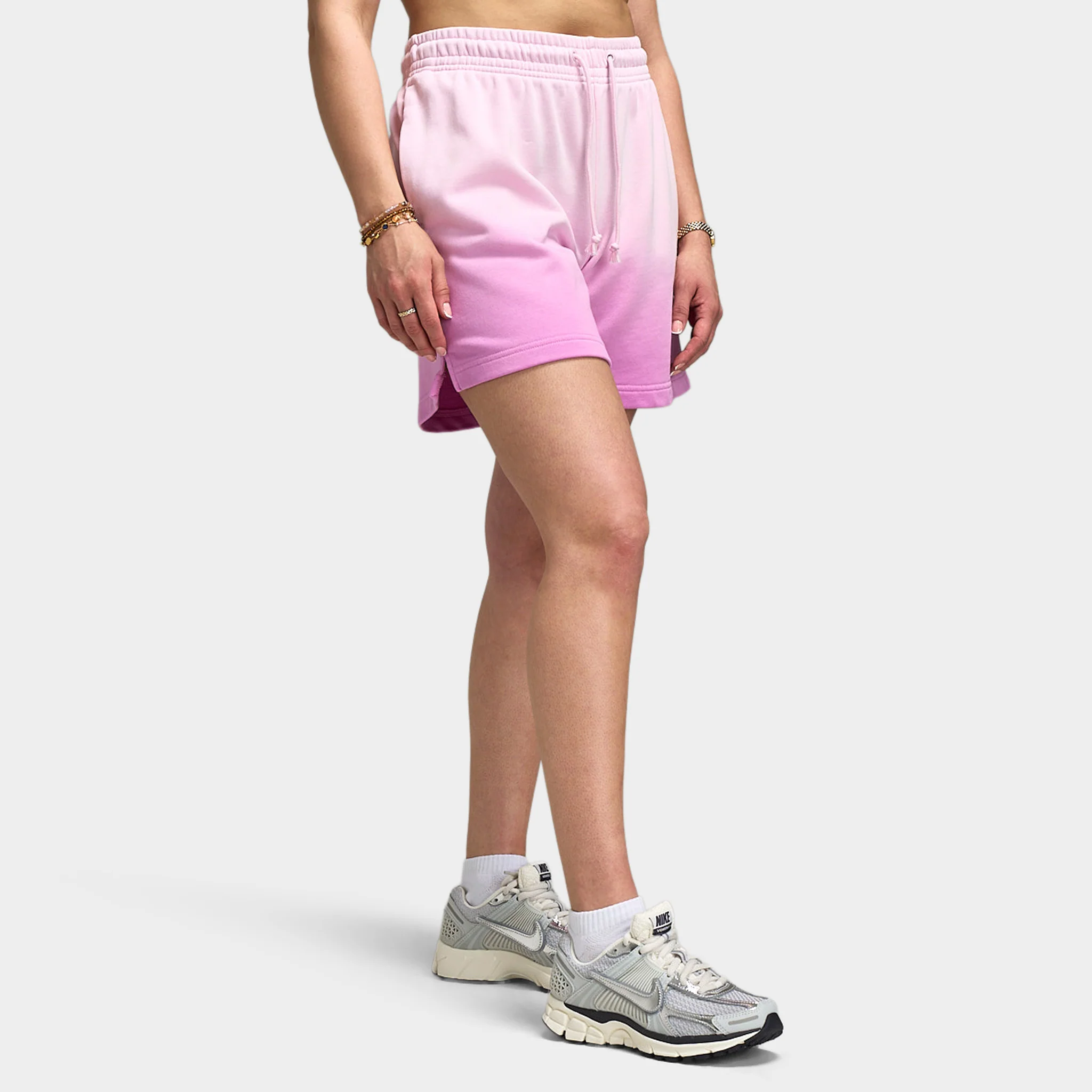 Nike Sportswear Women's Phoenix Fleece Mid Rise Dip Shorts / Pink Foam / Light Magenta - Image 3