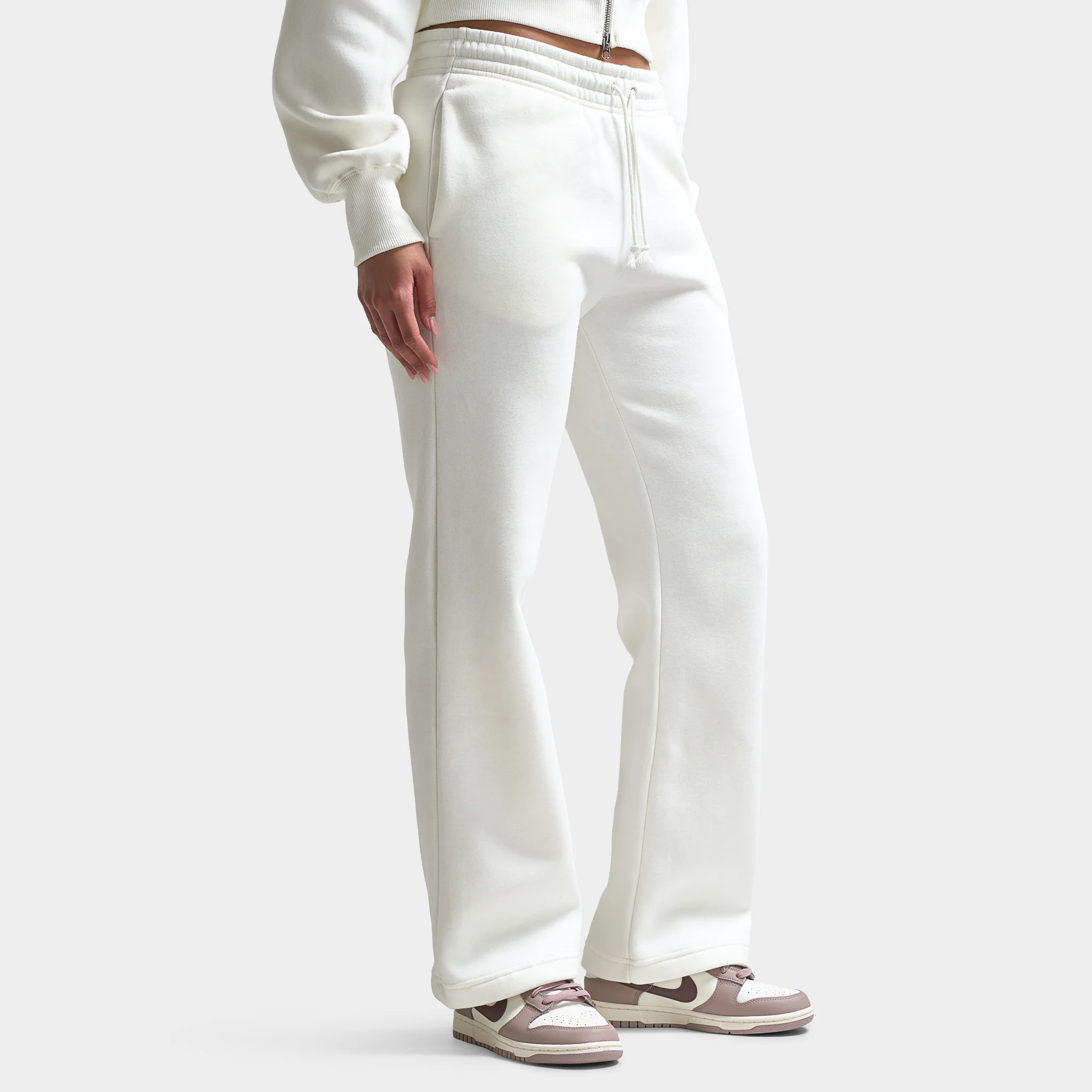 Nike Sportswear Women's Phoenix Fleece Mid-Rise Open-Hem Pants Sail / Black - Image 3