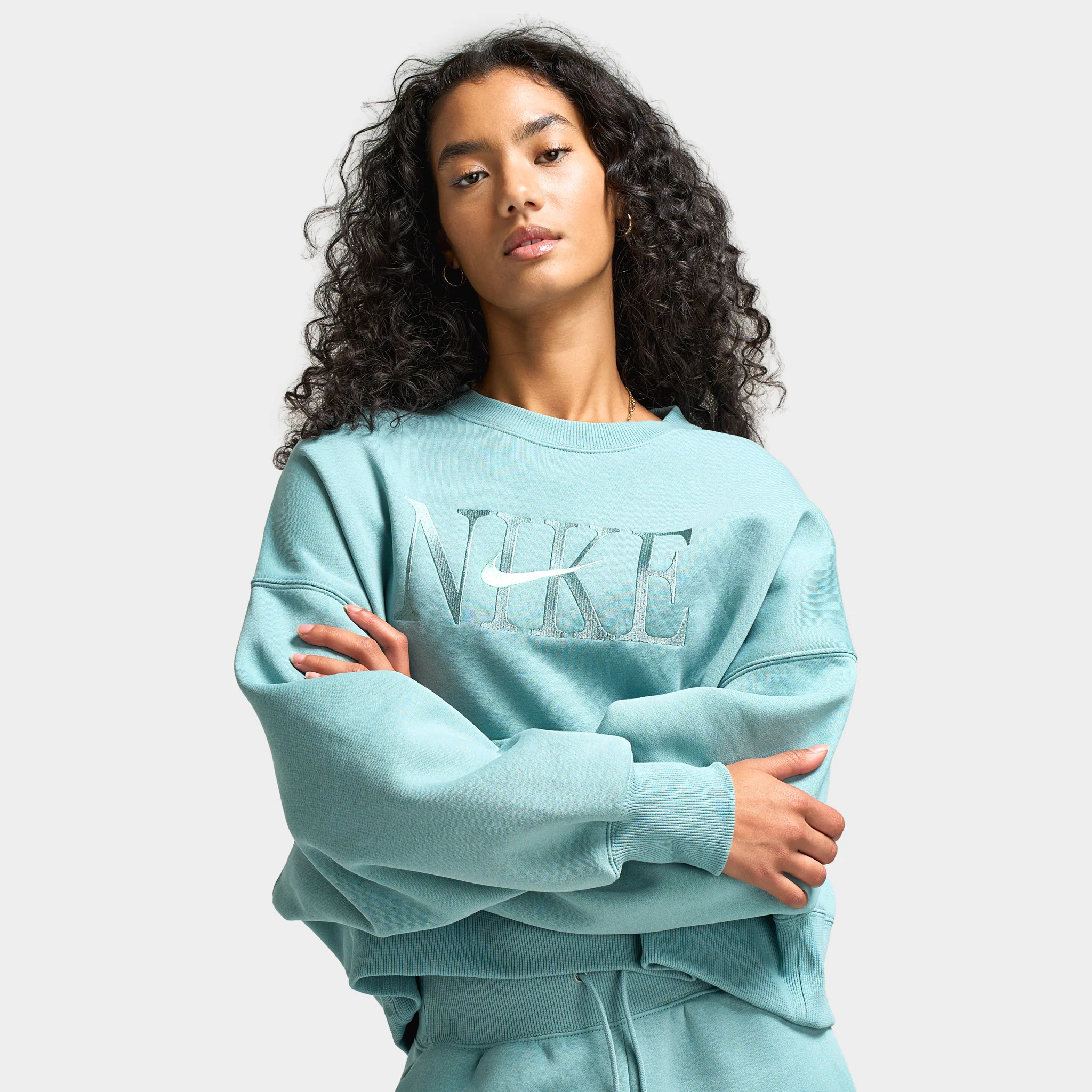 Nike Sportswear Women's Phoenix Fleece Oversized Crewneck Cannon / Mint Foam - Image 3