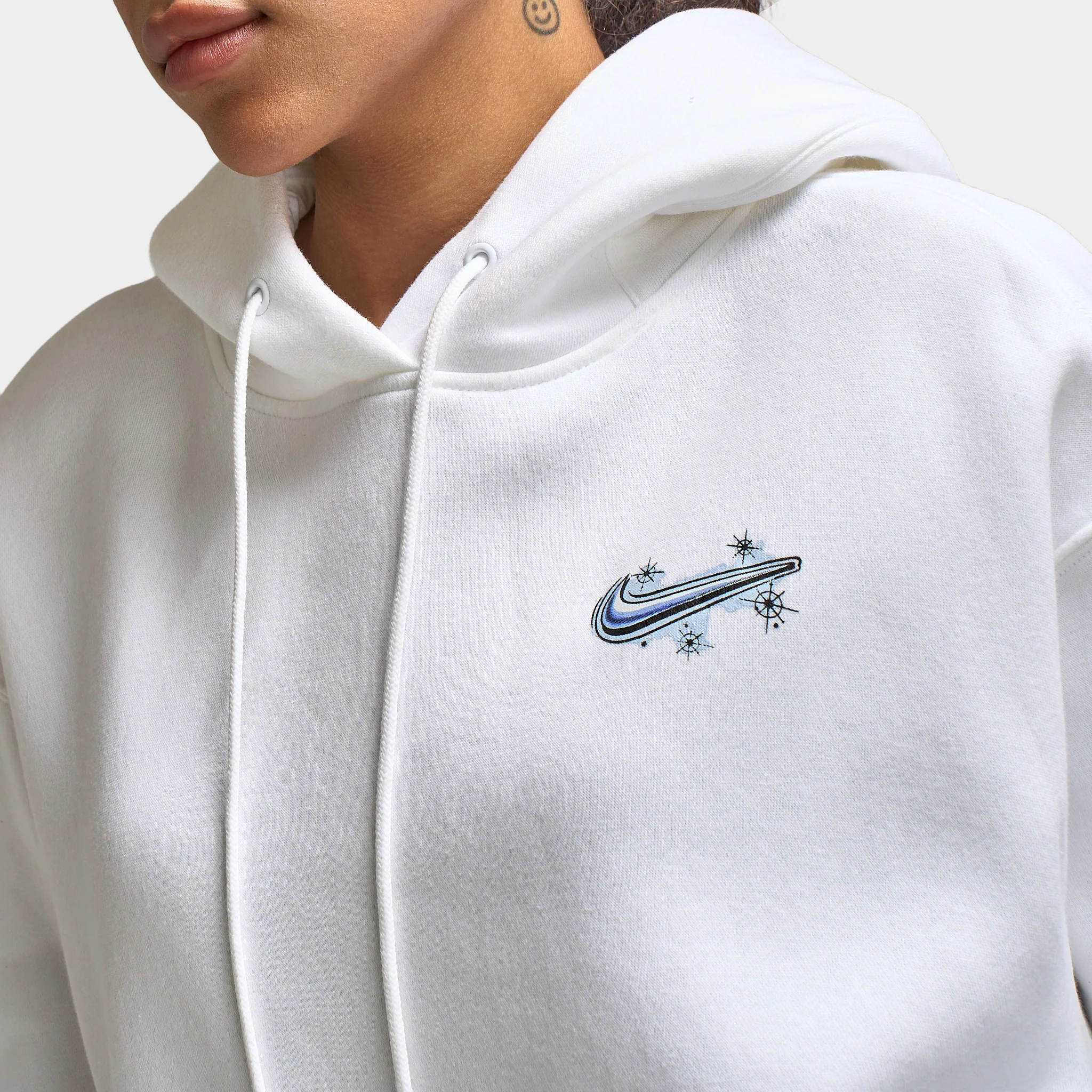 Nike Sportswear Women's Phoenix Fleece Oversized Airbush Hoodie /  White / Lapis - Image 3