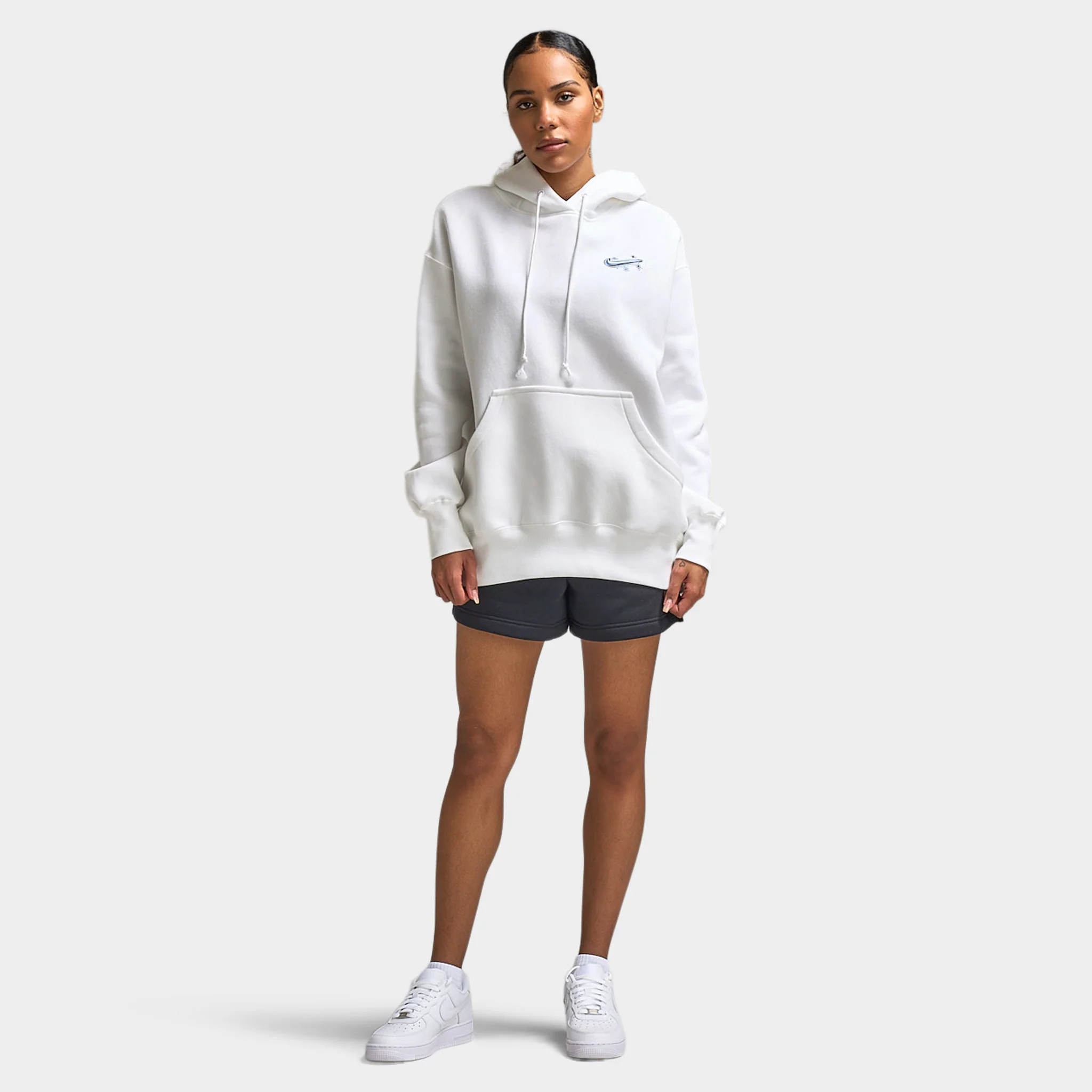 Nike Sportswear Women's Phoenix Fleece Oversized Airbush Hoodie /  White / Lapis - Image 5