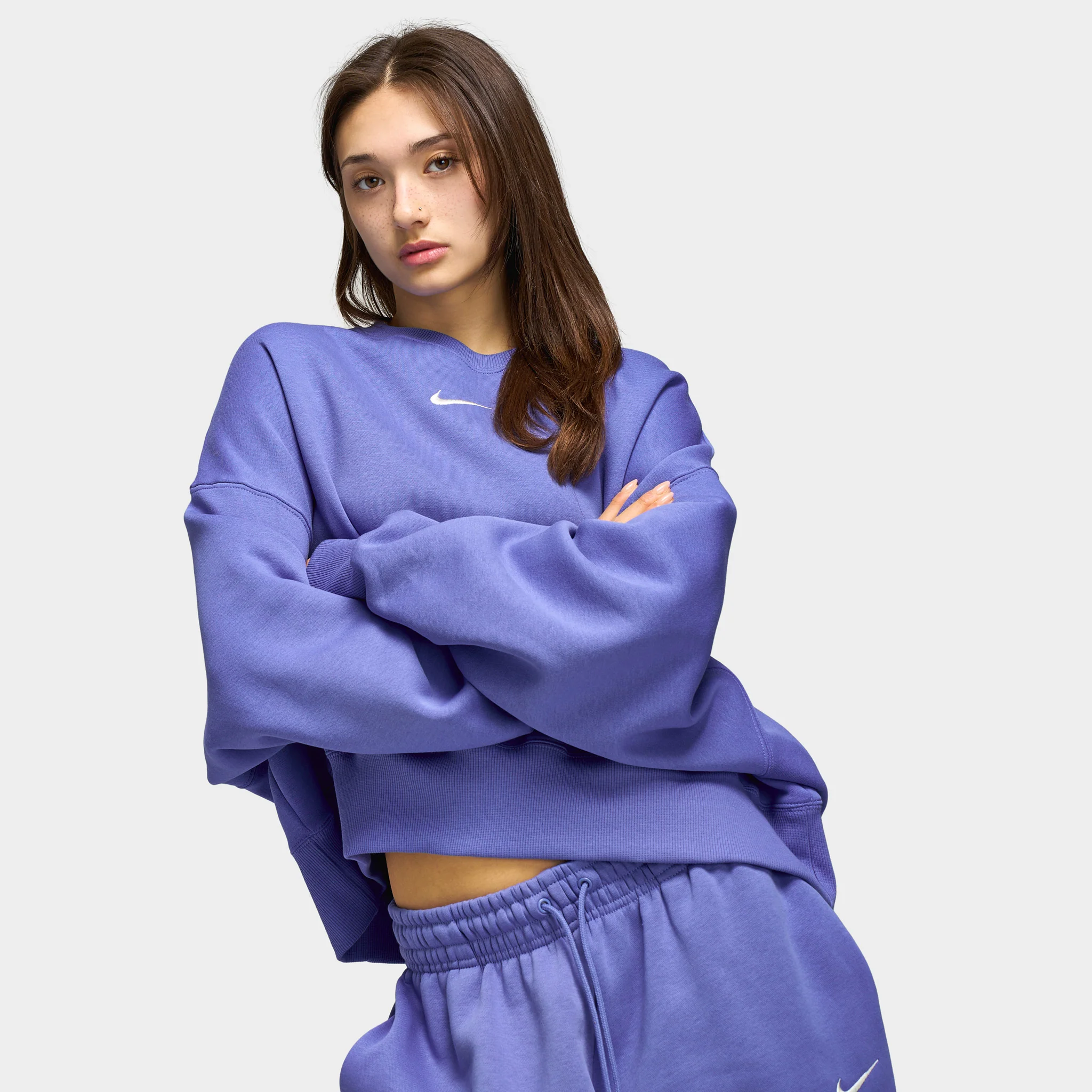 Nike Sportswear Women's Phoenix Fleece Oversized Crew / Light Medium Blue - Image 5