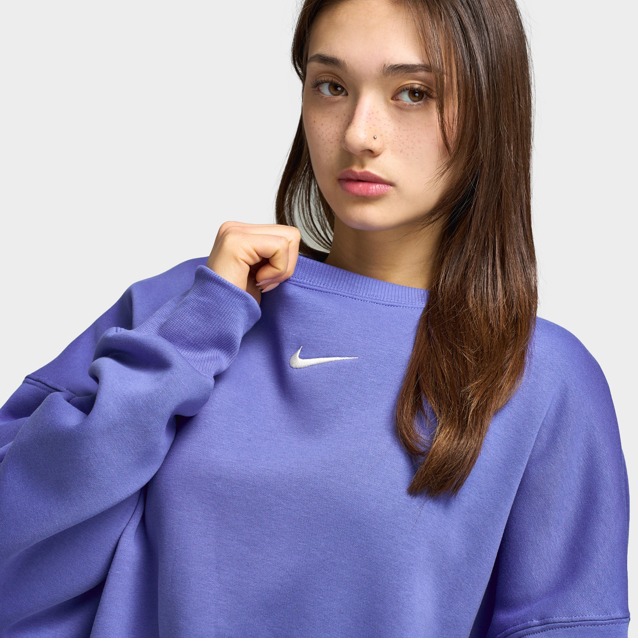 Nike Sportswear Women's Phoenix Fleece Oversized Crew / Light Medium Blue - Image 6