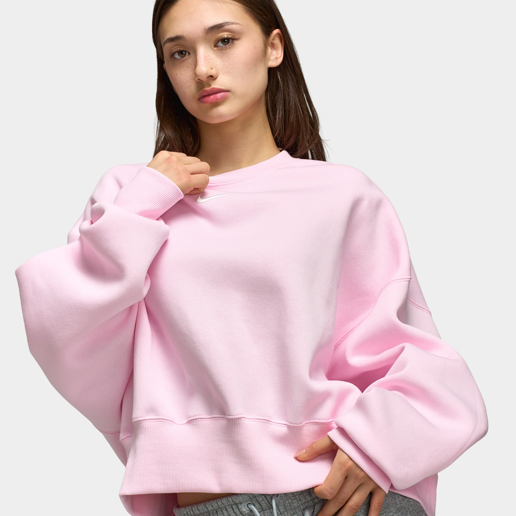 Nike Sportswear Women's Phoenix Fleece Oversized Crew / Pink Foam - Image 4