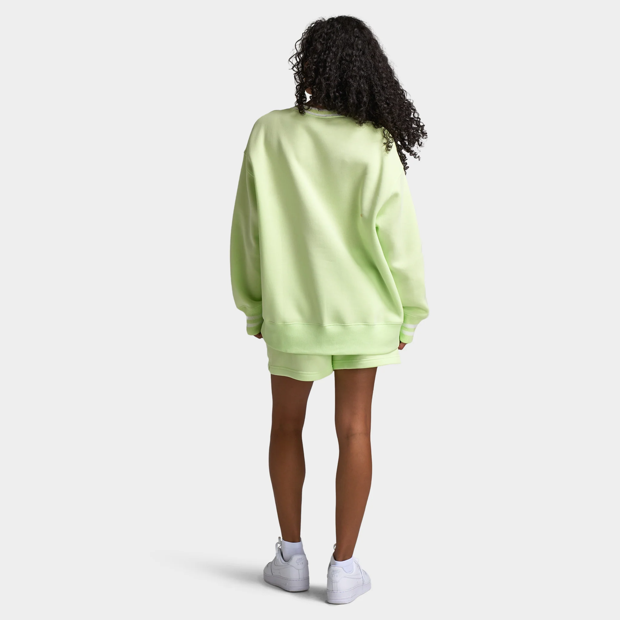 Nike Sportswear Women's Phoenix Fleece Oversized Graphic Crewneck Sweatshirt / Light Liquid Lime - Image 5