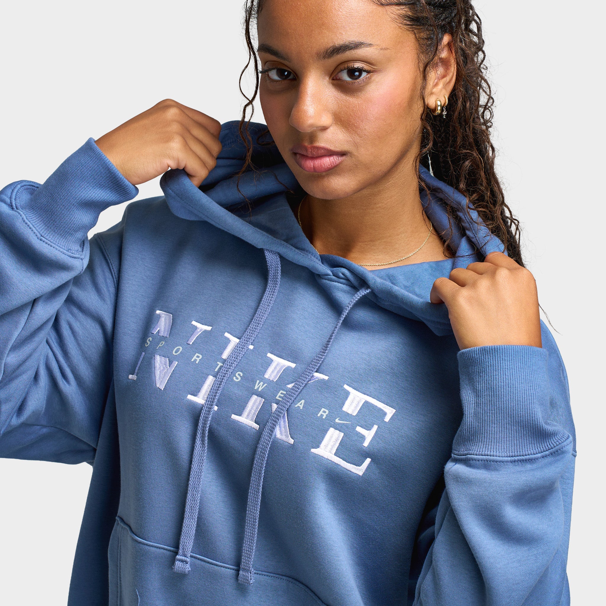Nike Sportswear Women's Phoenix Fleece Pullover Hoodie Slate / White - Image 4