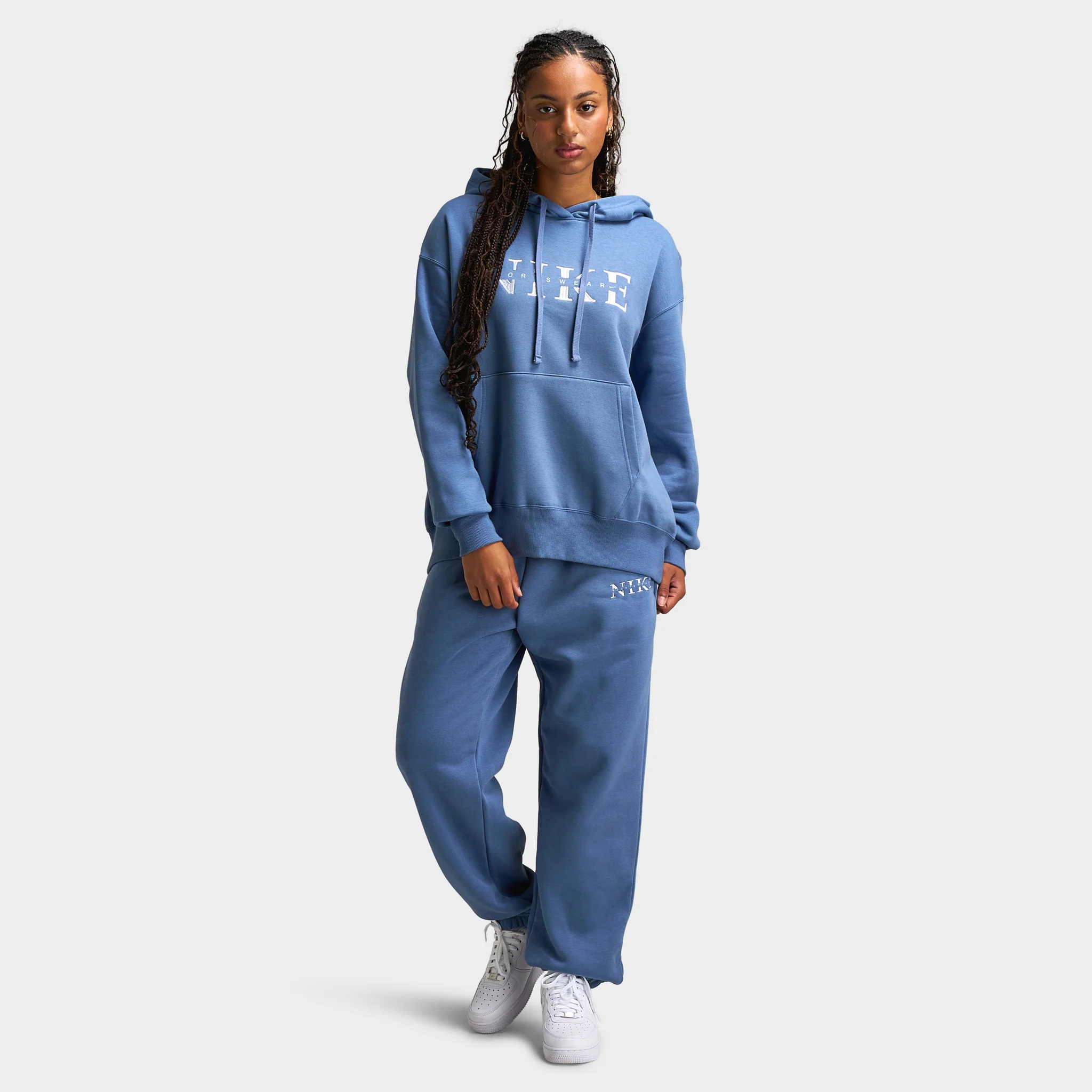 Nike Sportswear Women's Phoenix Fleece Pullover Hoodie Slate / White - Image 6