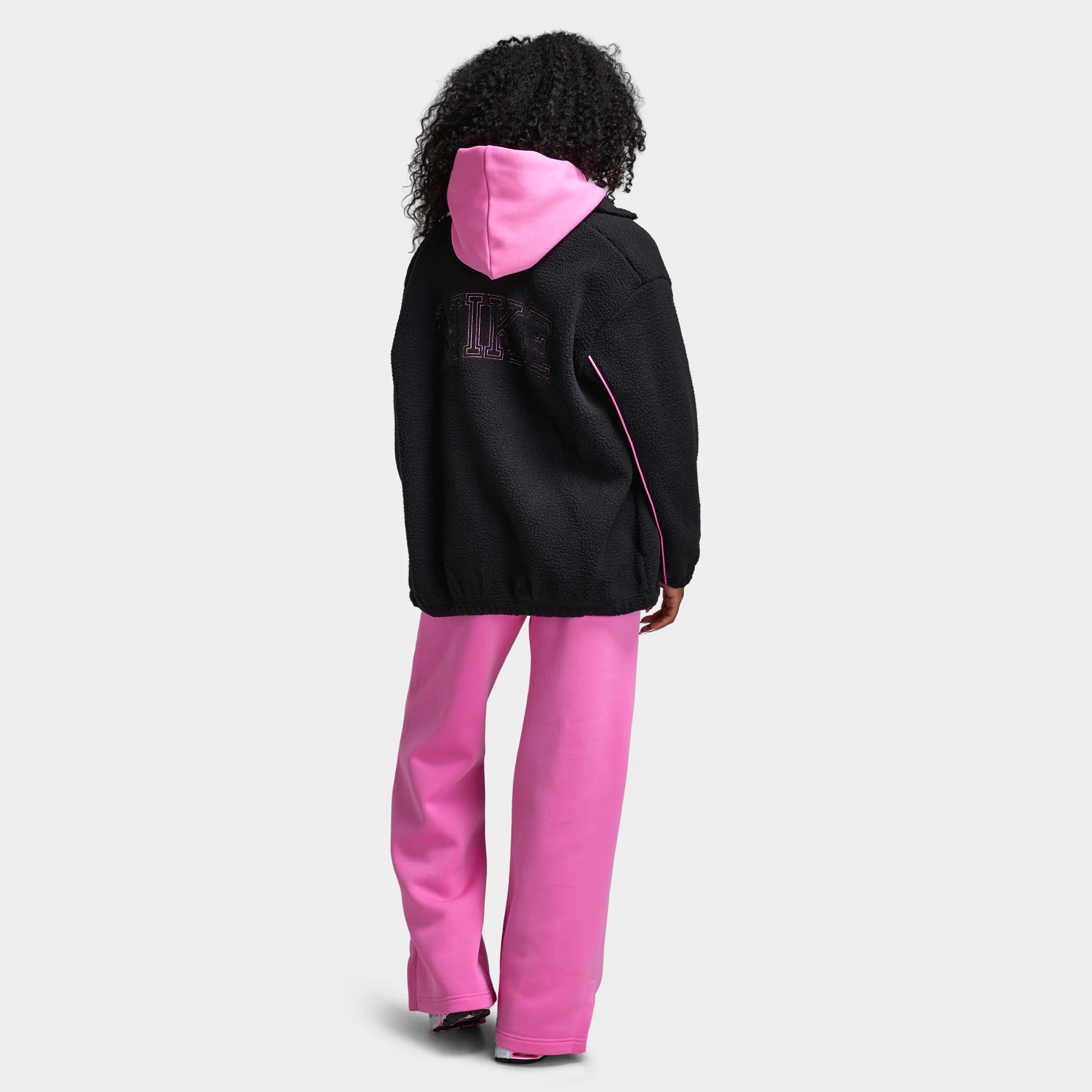 Nike Sportswear Women's Sherpa Full Zip Jacket Black / Playful Pink - Image 5