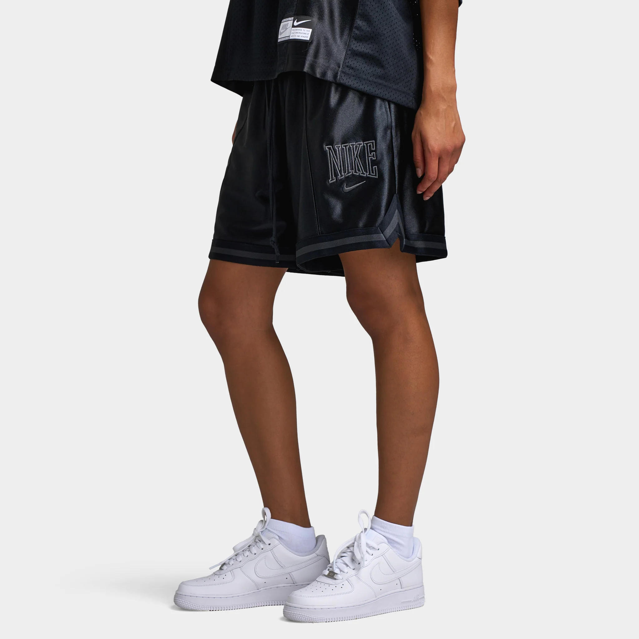Nike Sportswear Women's Street 6" Satin Graphic Shorts Black / Anthracite - Image 3
