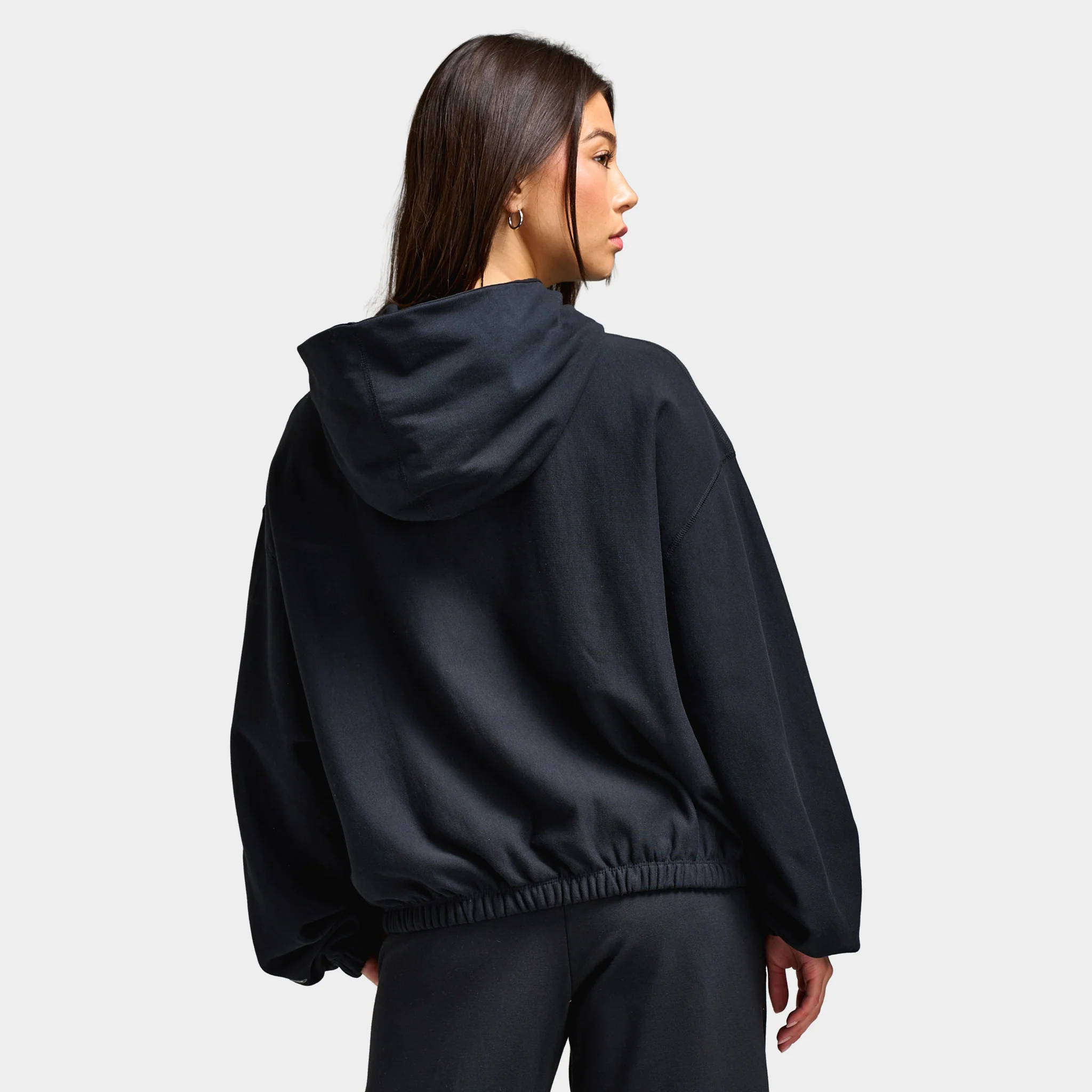 Nike Sportswear Women's Street Pullover Hoodie Black / College Grey - Image 5