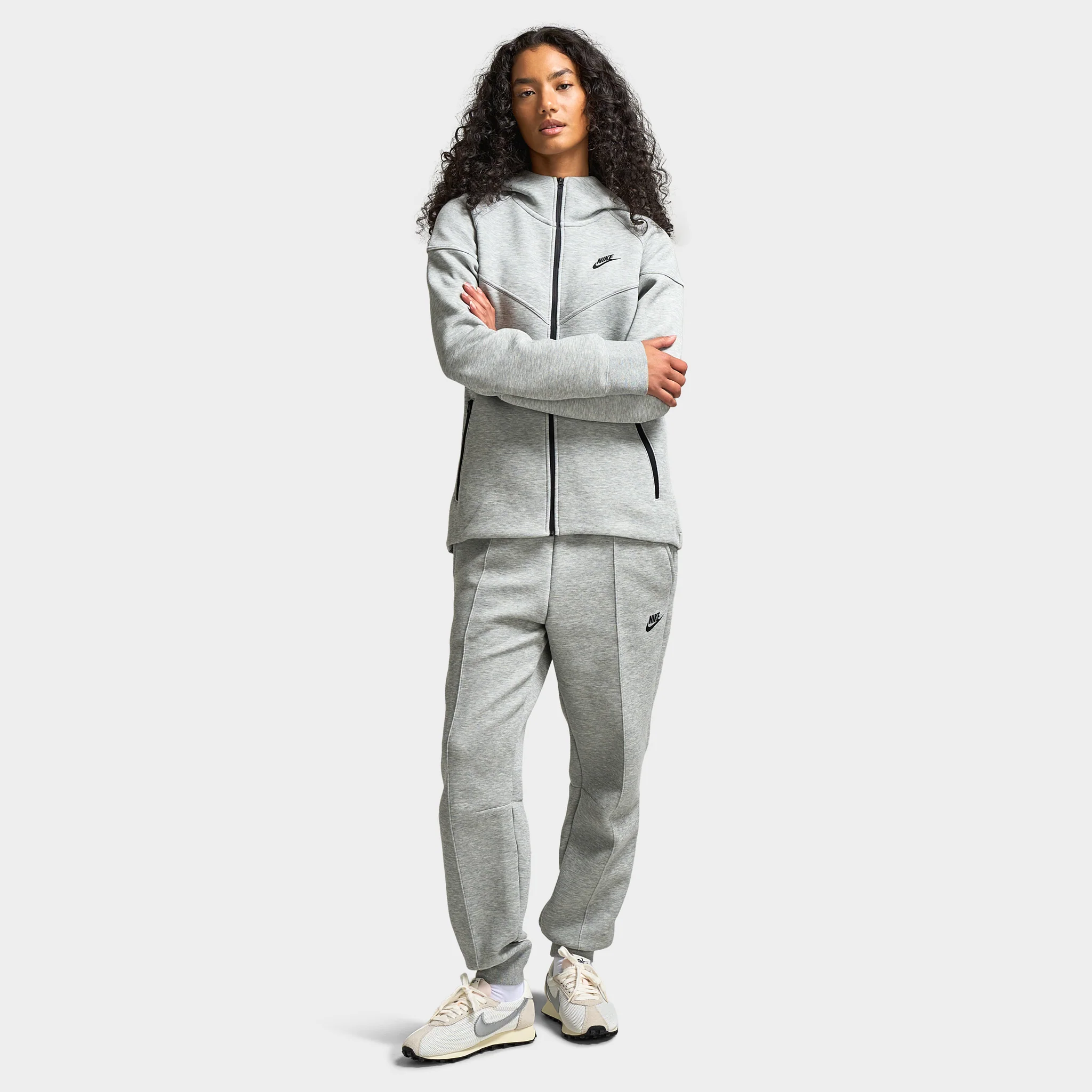 Nike Sportswear Women's Tech Fleece Mid-Rise Joggers / Dark Grey Heather / Black - Image 6