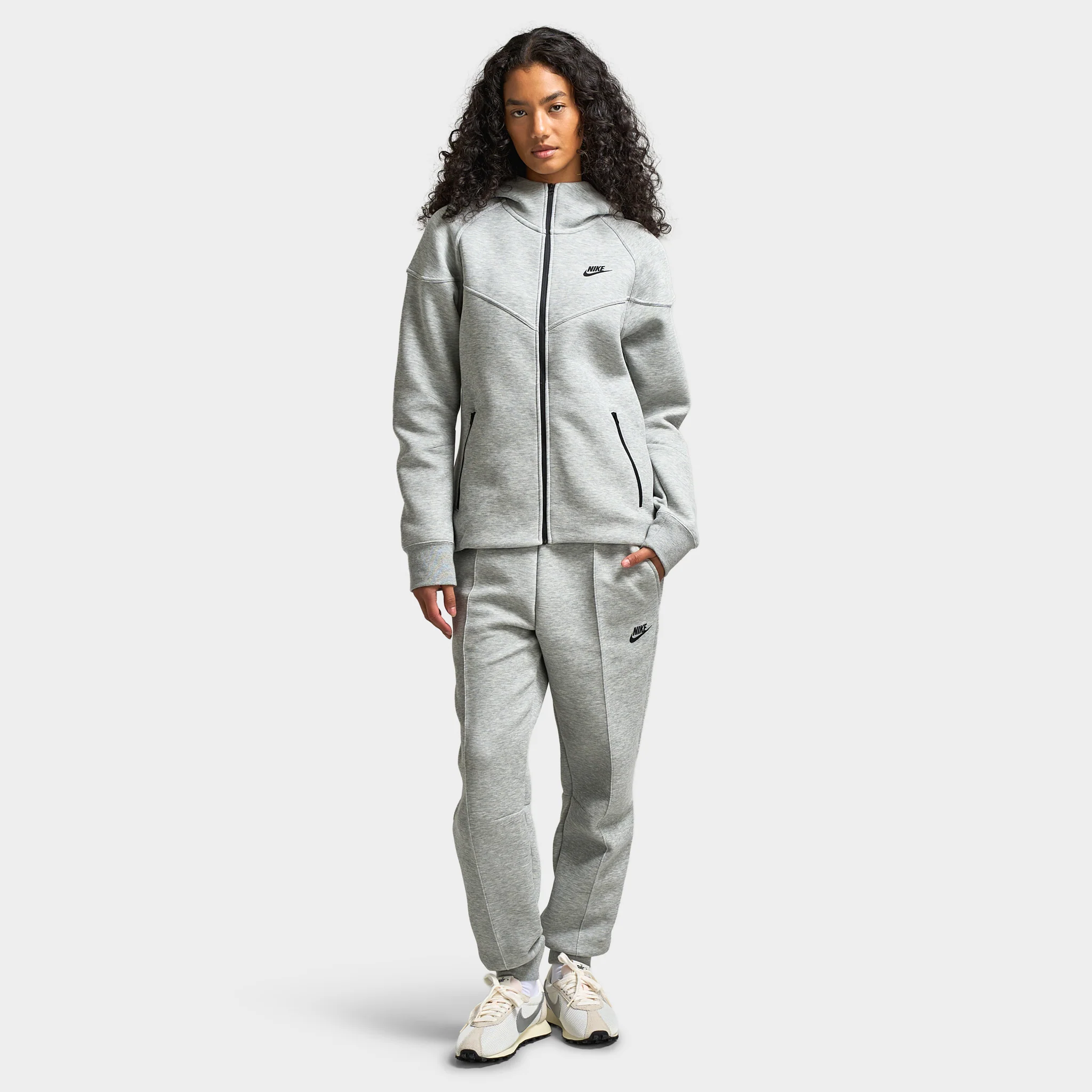 Nike Sportswear Women's Tech Fleece Windrunner Full-Zip Hoodie / Dark Grey Heather / Black - Image 6