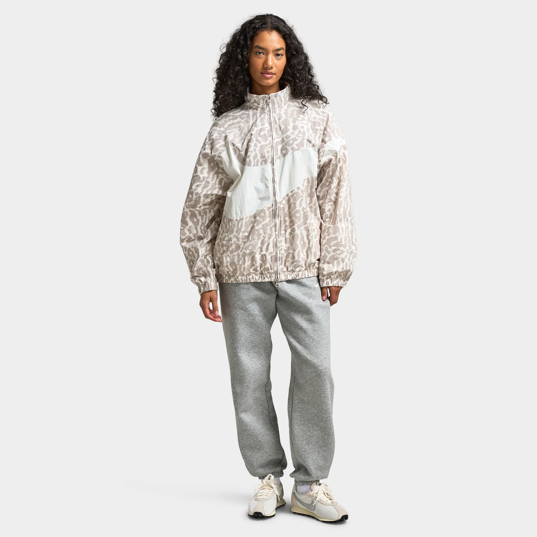 Nike Sportswear Women's Trend Woven HBR All over Print Jacket College Grey / Sail - Image 6