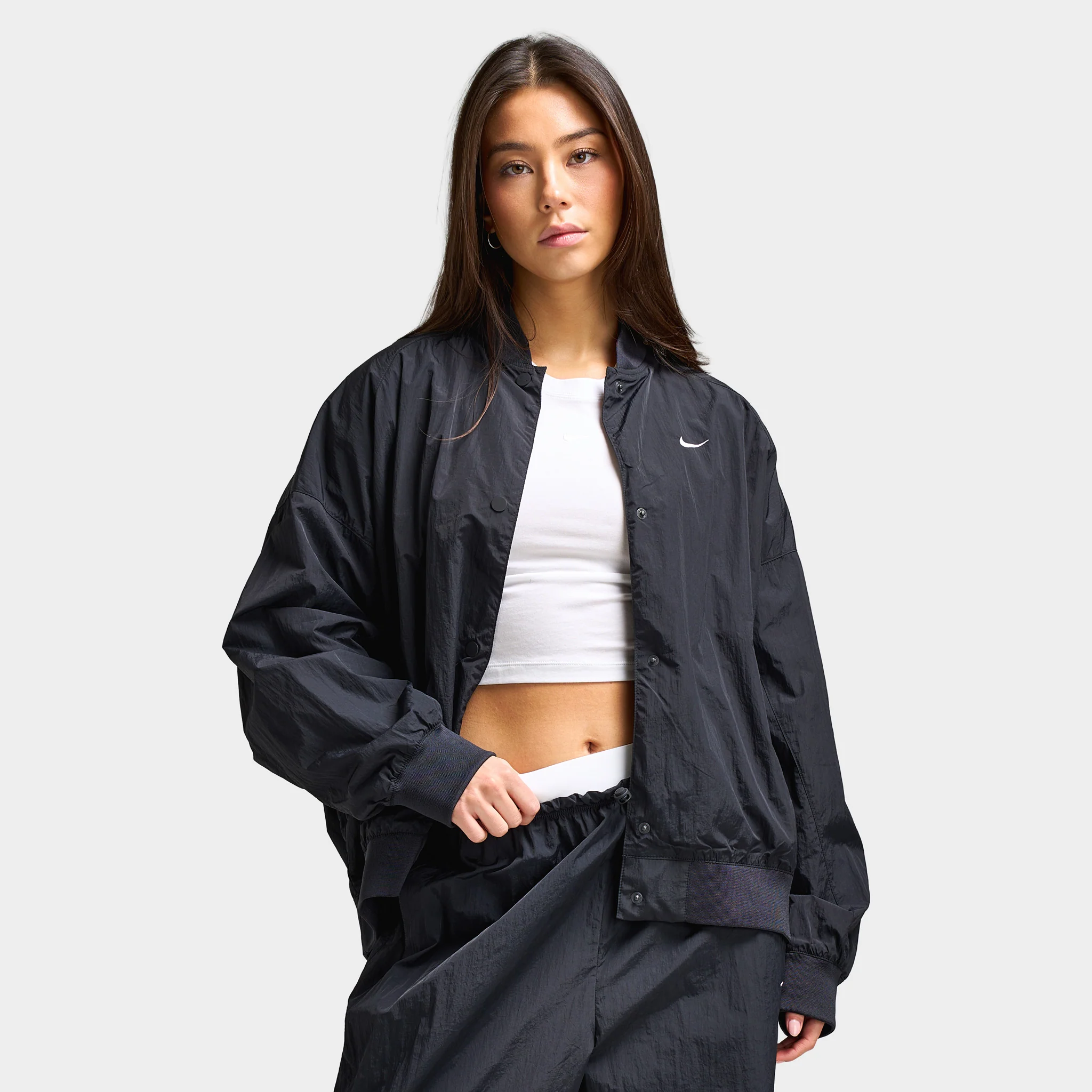 Nike Sportswear Women's Varsity Jacket Black / Chalk - Image 3