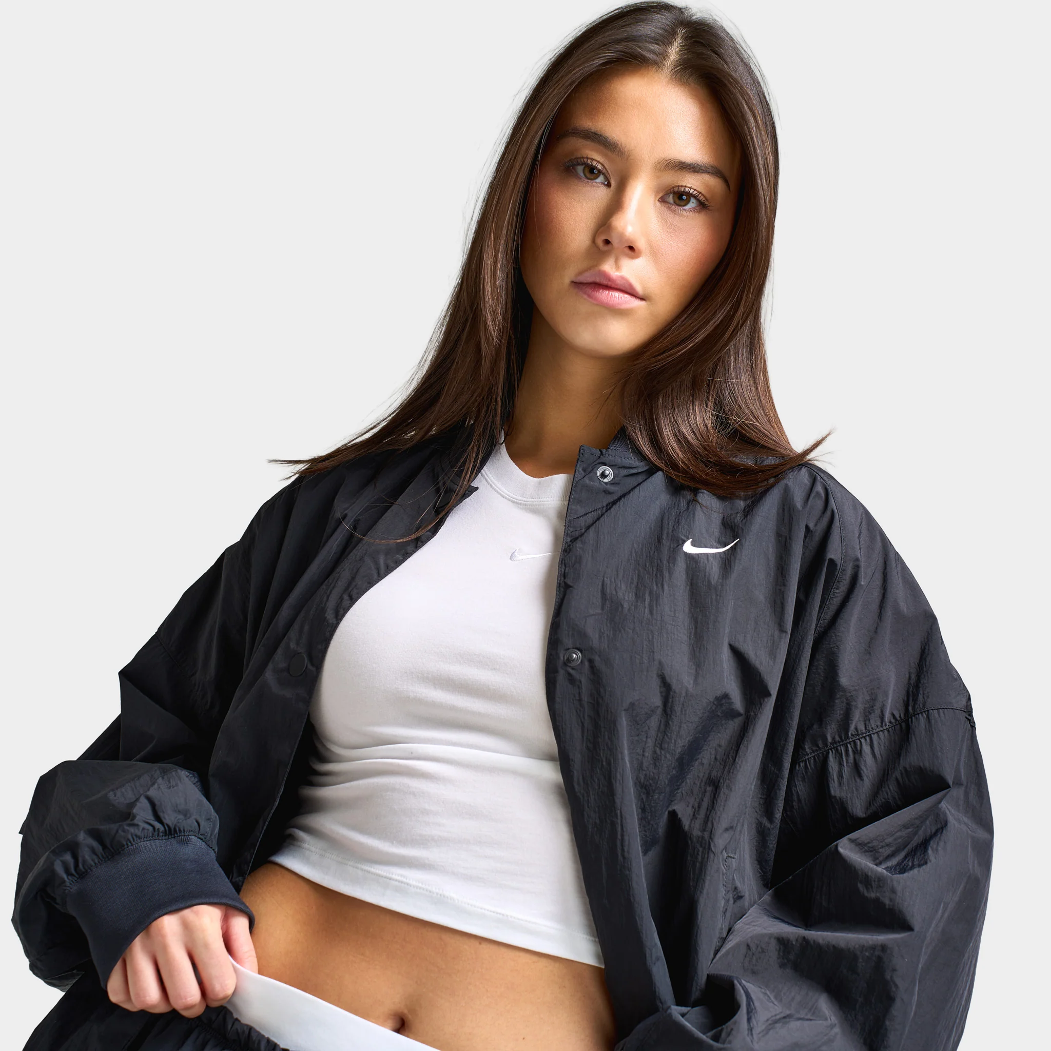Nike Sportswear Women's Varsity Jacket Black / Chalk - Image 5