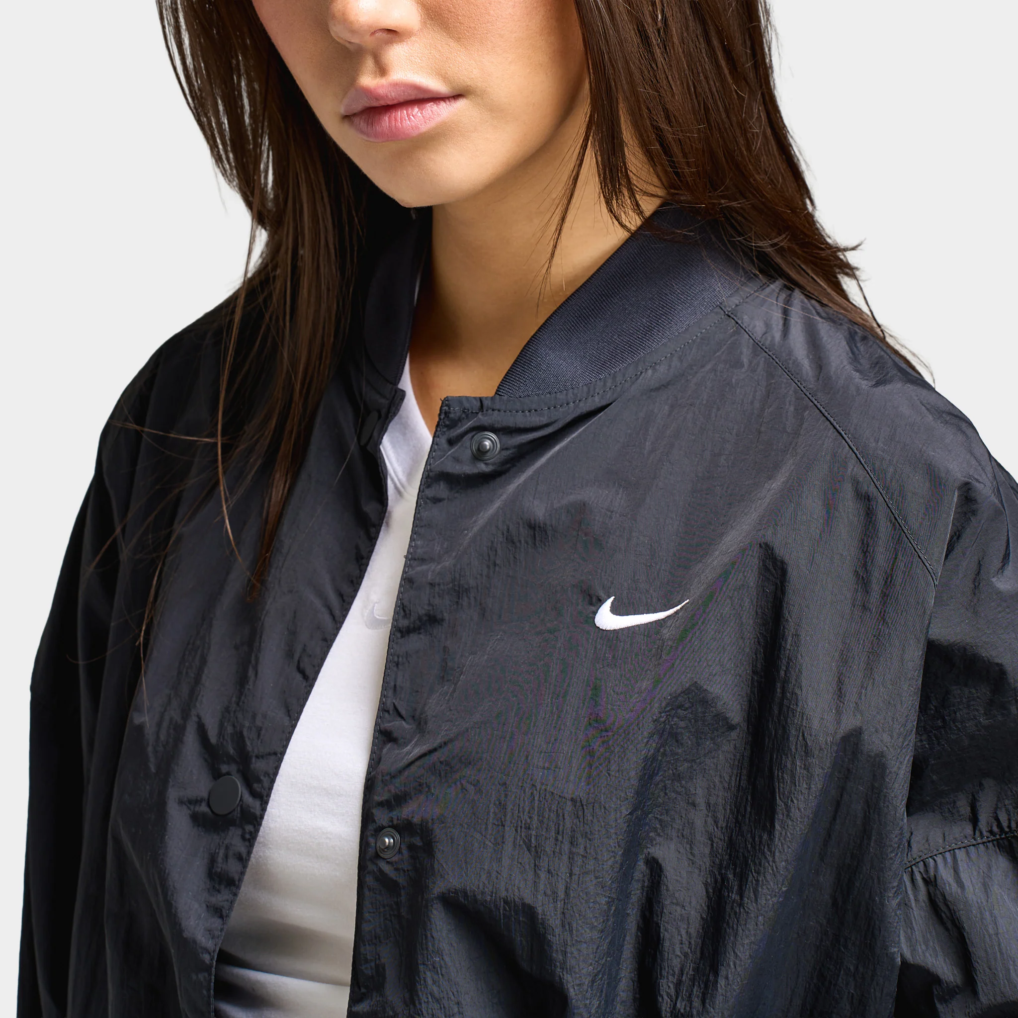 Nike Sportswear Women's Varsity Jacket Black / Chalk - Image 6