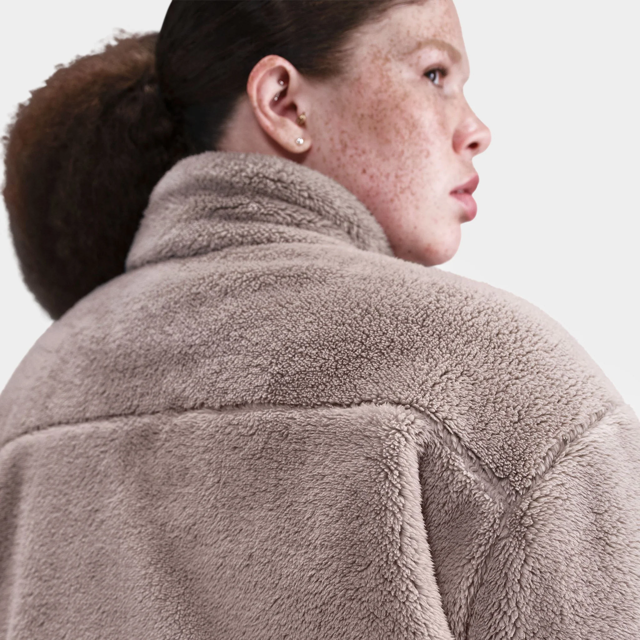 Nike Sportswear Essential Sherpa Jacket / Malt / Sail - Image 2