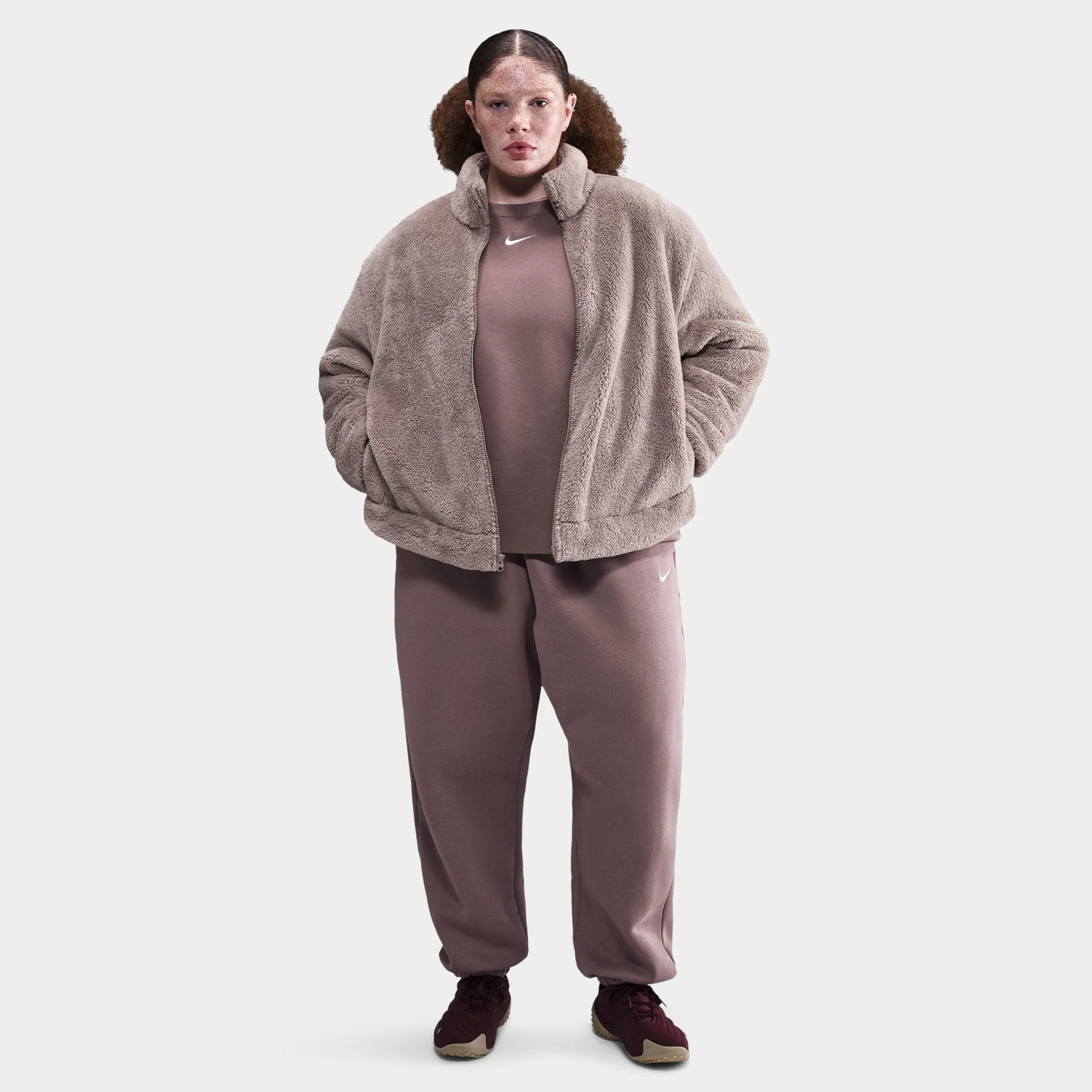 Nike Sportswear Essential Sherpa Jacket / Malt / Sail - Image 4