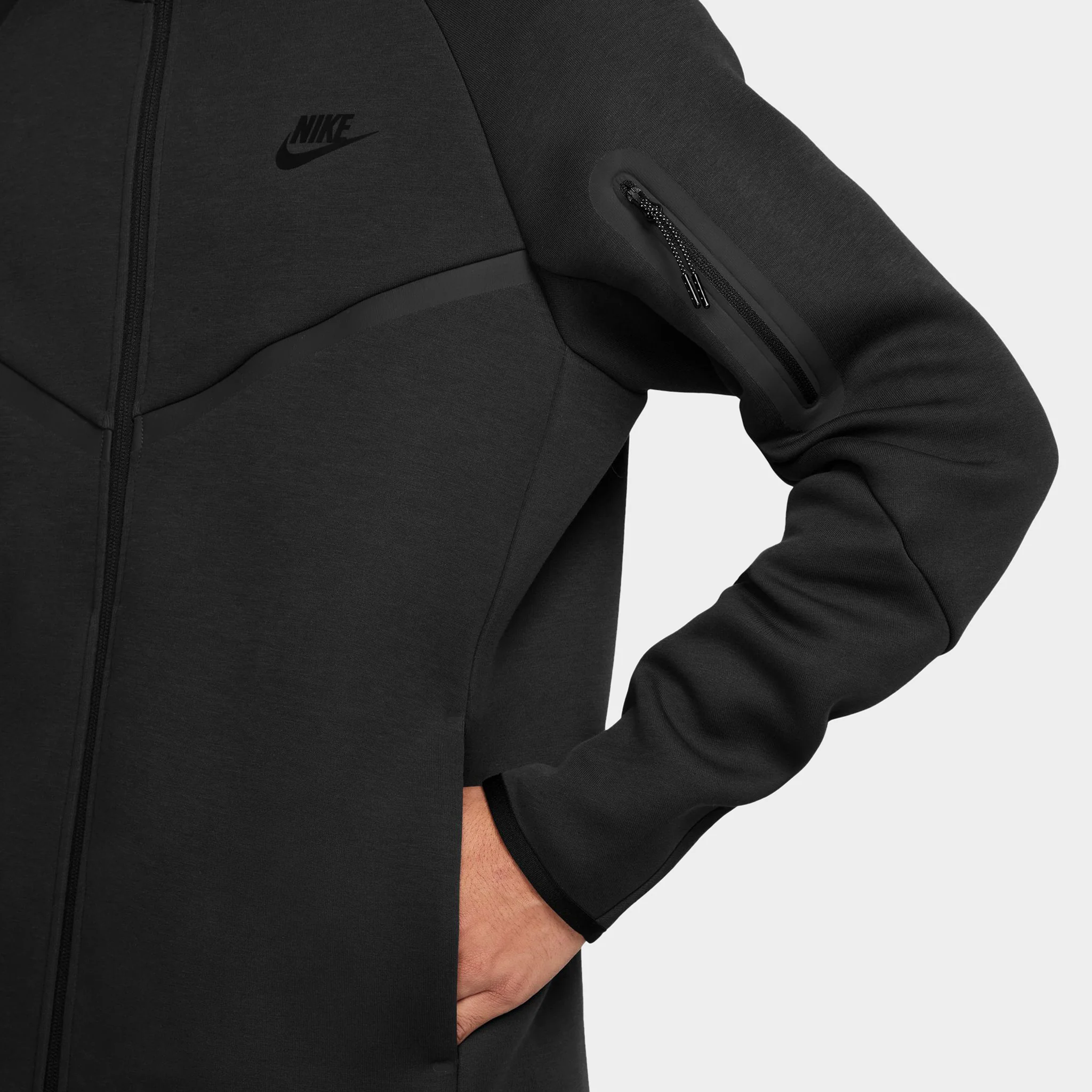 Nike Tech Fleece Full-Zip Windrunner Hoodie Black / Black - Image 3