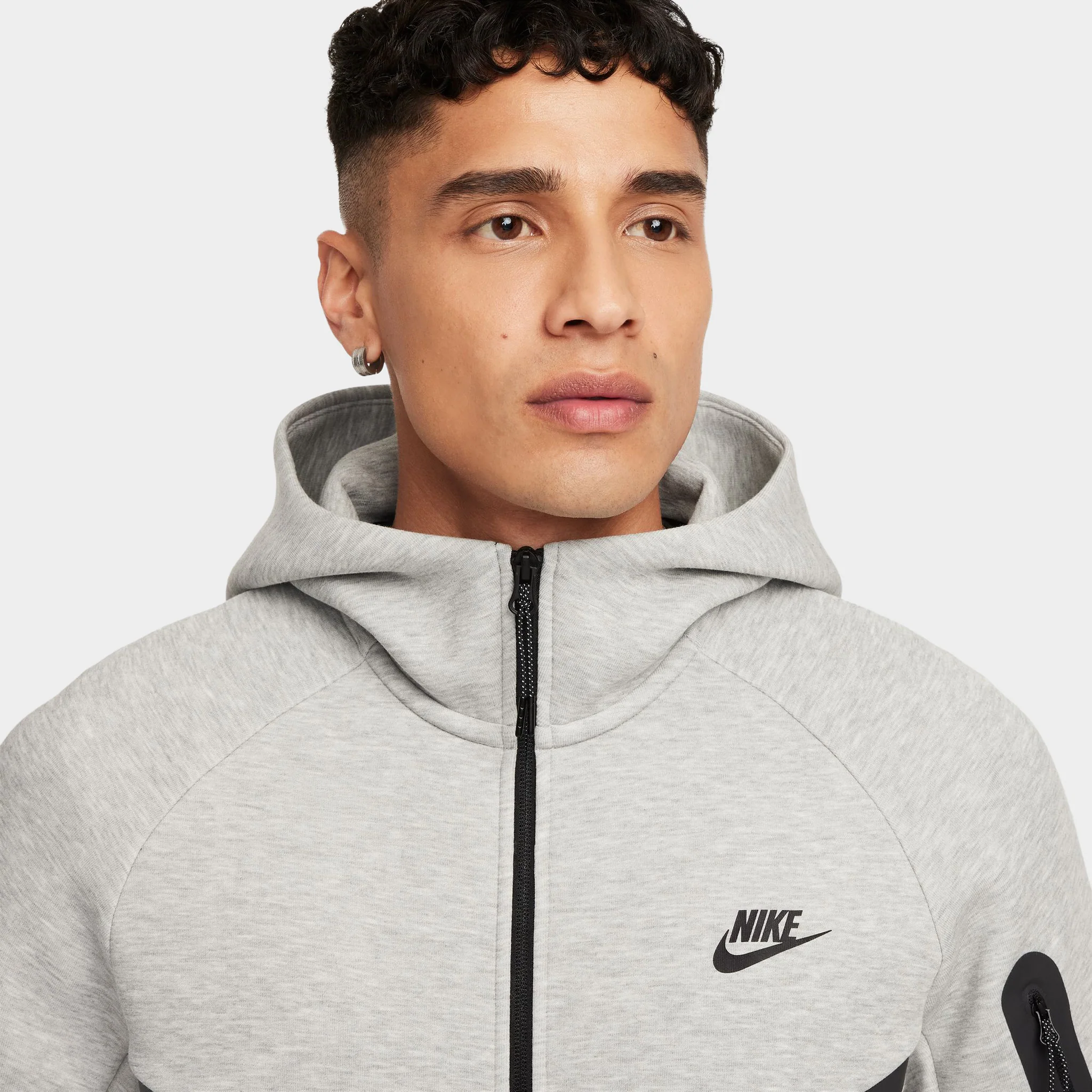 Nike Tech Fleece Full-Zip Windrunner Hoodie Dark Grey Heather / Black - Image 3