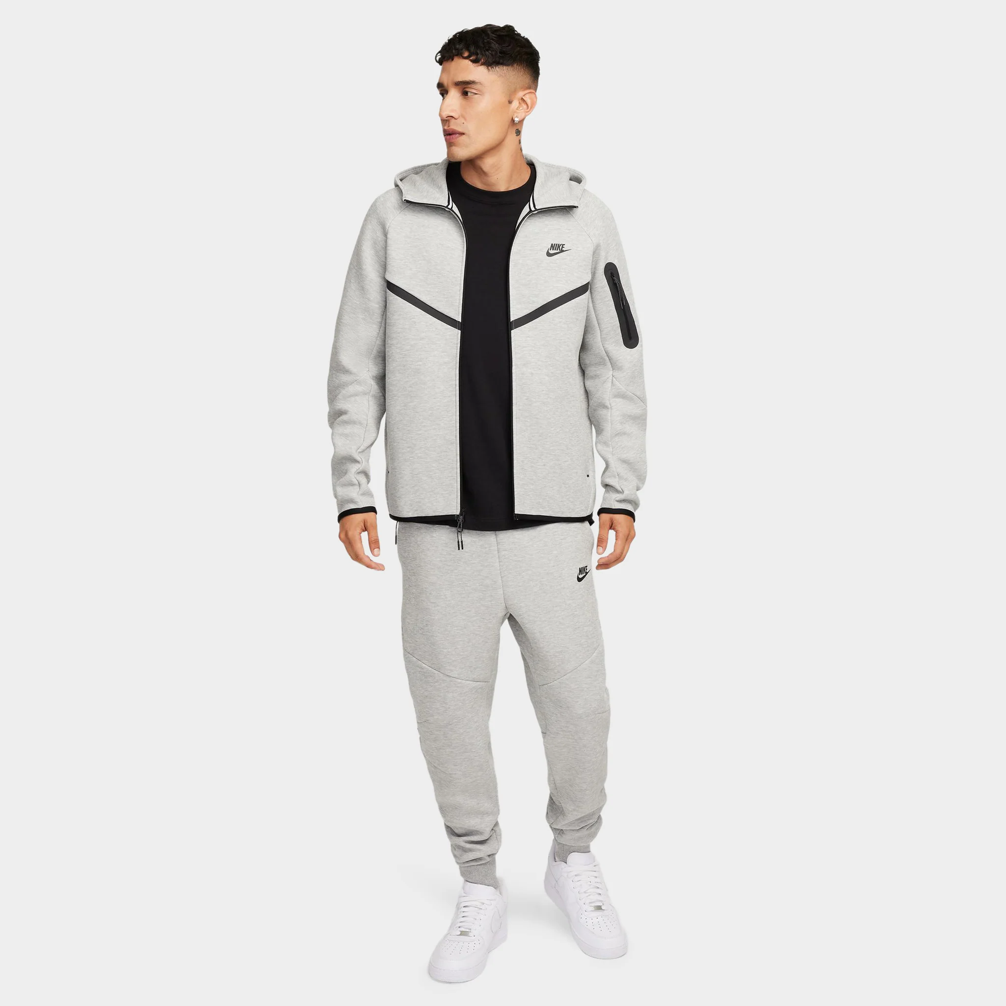 Nike Tech Fleece Full-Zip Windrunner Hoodie Dark Grey Heather / Black - Image 7