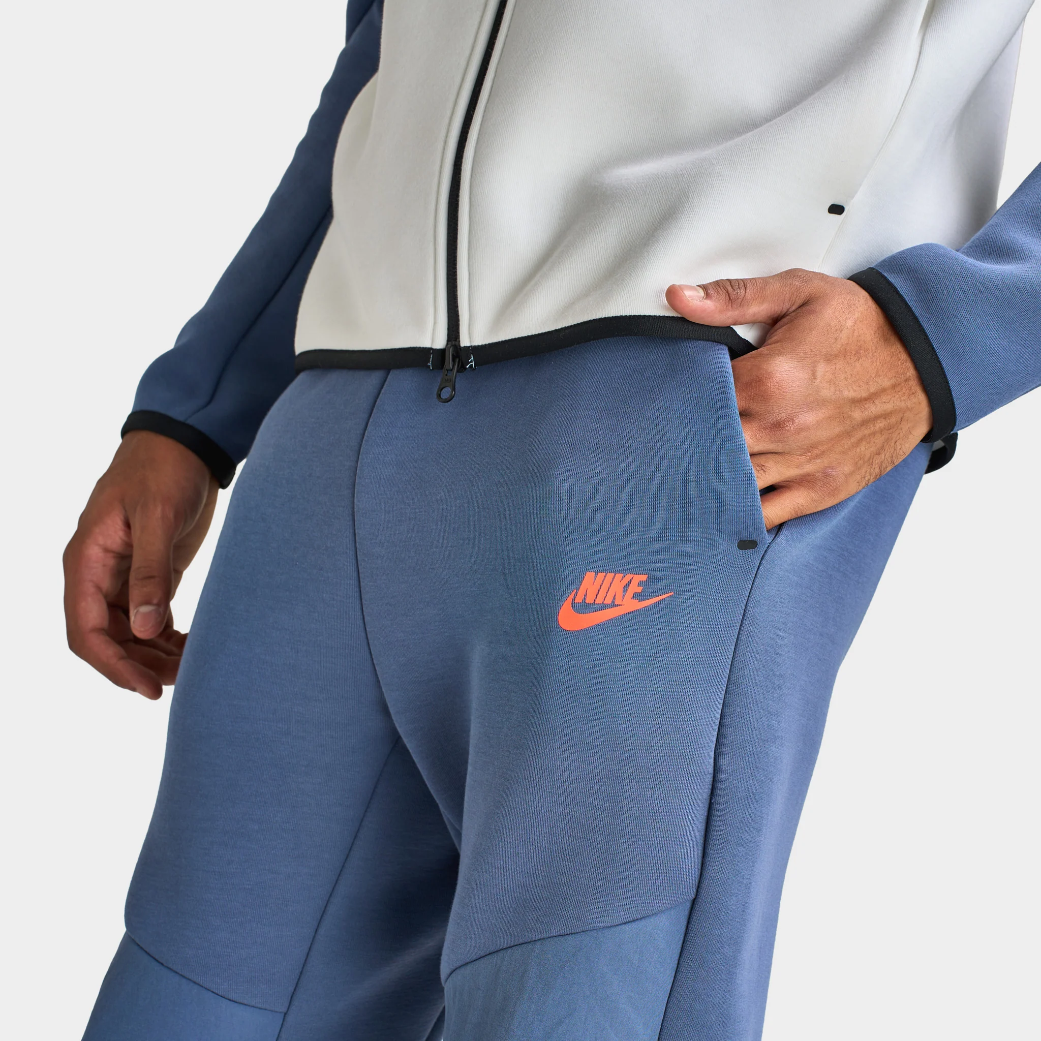 Nike Tech Fleece Joggers Diffused Blue / Bright Crimson - Image 5