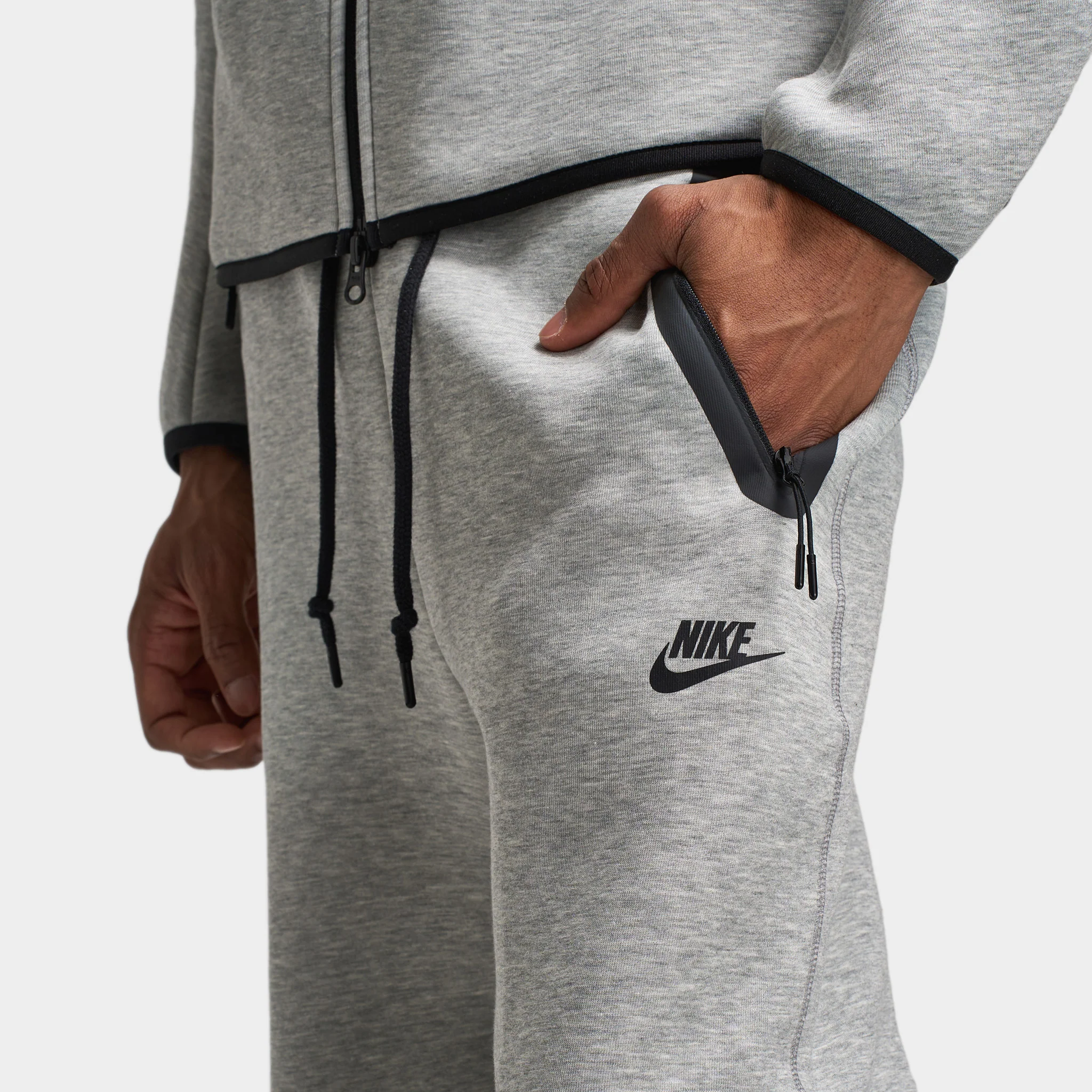Nike Tech Fleece Open Hem Joggers Dark Heather Grey / Black - Image 5