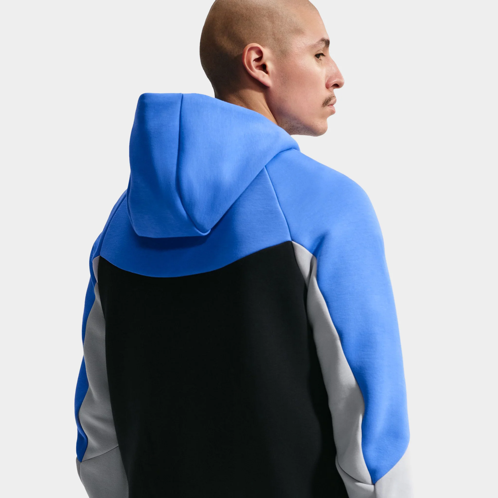 Nike Tech Men's Fleece Windrunner Full-Zip Jacket Blue Crystal / Black / Smoke Grey / Black - Image 4