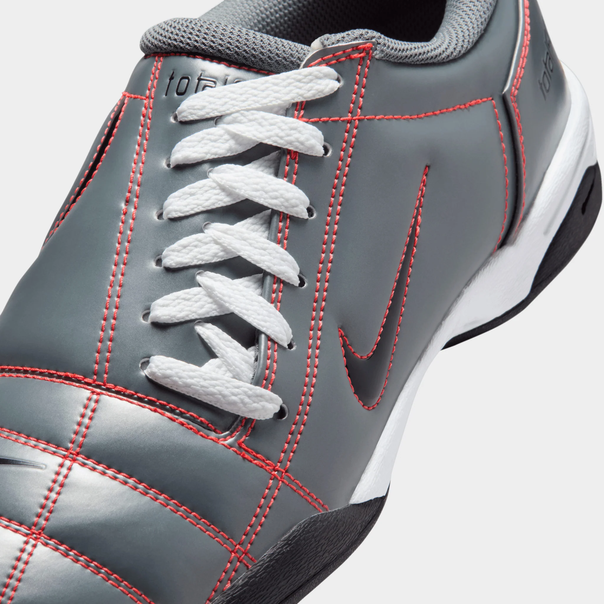 Nike Total 90 Smoke Grey / Black - Bright Crimson - Image 3