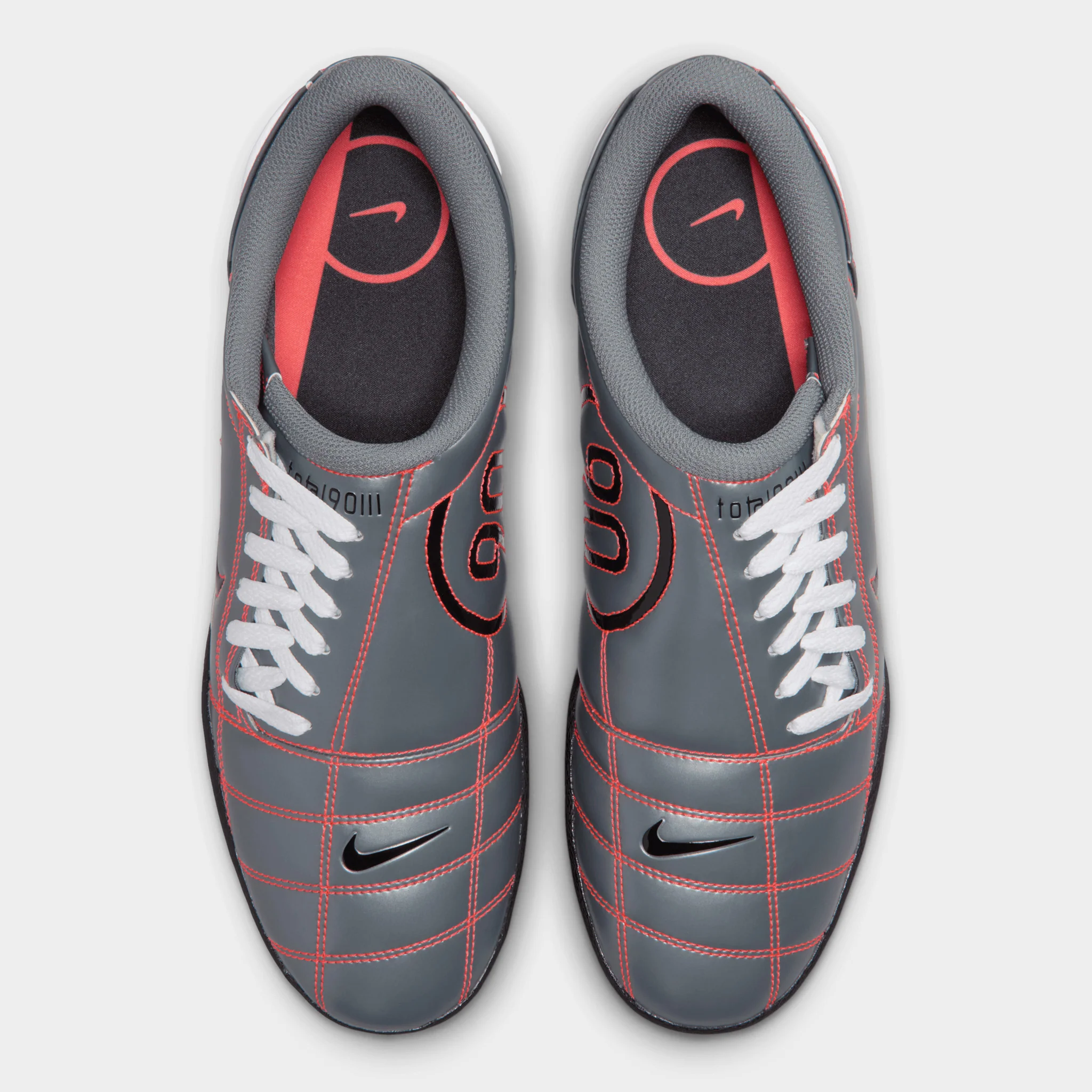 Nike Total 90 Smoke Grey / Black - Bright Crimson - Image 6