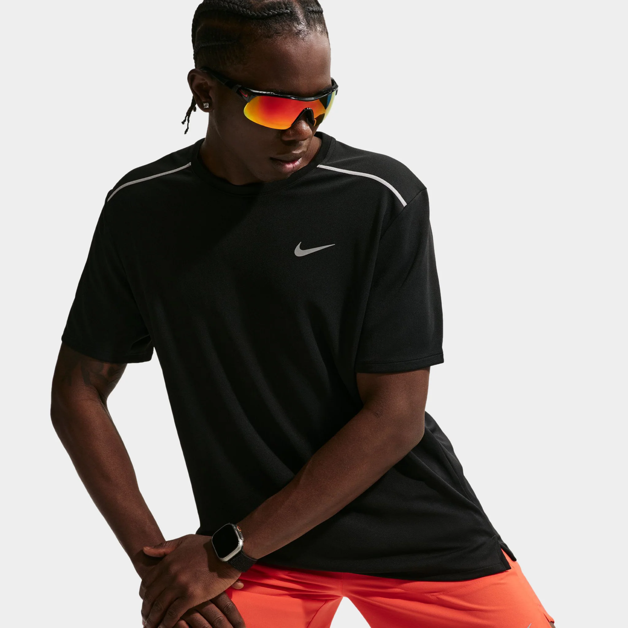 Nike UV Miler Basic T-Shirt Black / Reflective Silver - Image 5