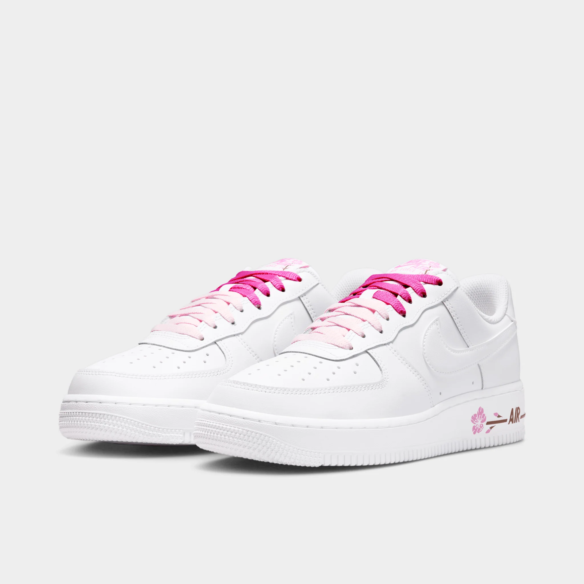 Nike Women's Air Force 1 White / White - Playful Pink - Image 2
